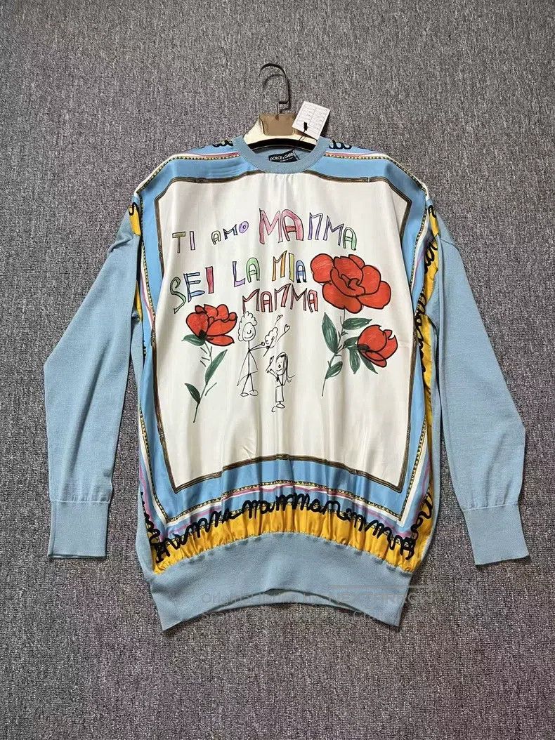 Dolce & Gabbana Dolce Gabbana Comic Cashmere Silk Long-Sleeved Hoodie Size XS / US 0-2 / IT 36-38 - 1 Thumbnail