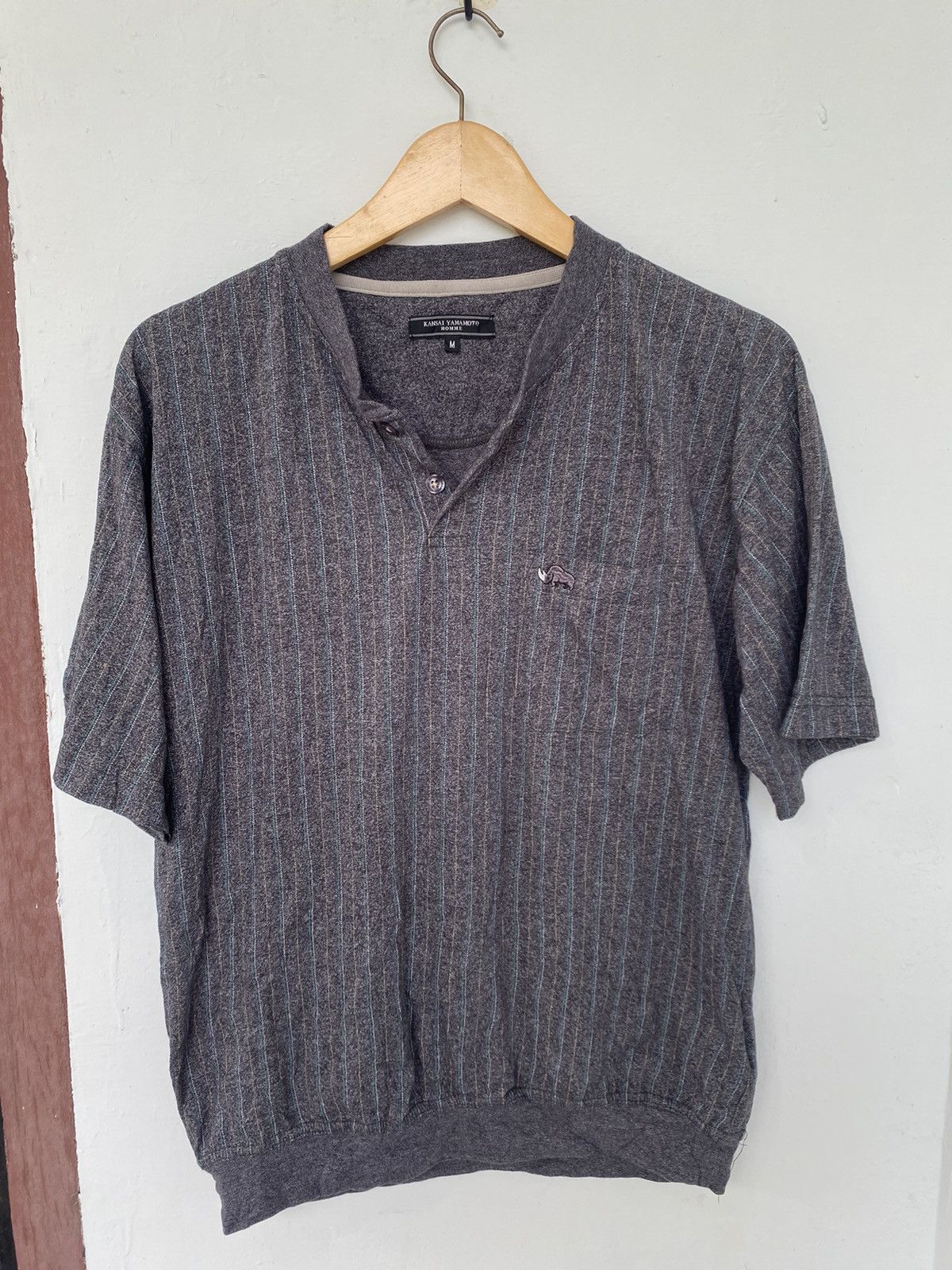 Beauty Beast × Japanese Brand × Kansai Yamamoto Vintage Kansai Yamamoto rhinoceros small logo polo shirt Size US M / EU 48-50 / 2 - 1 Thumbnail