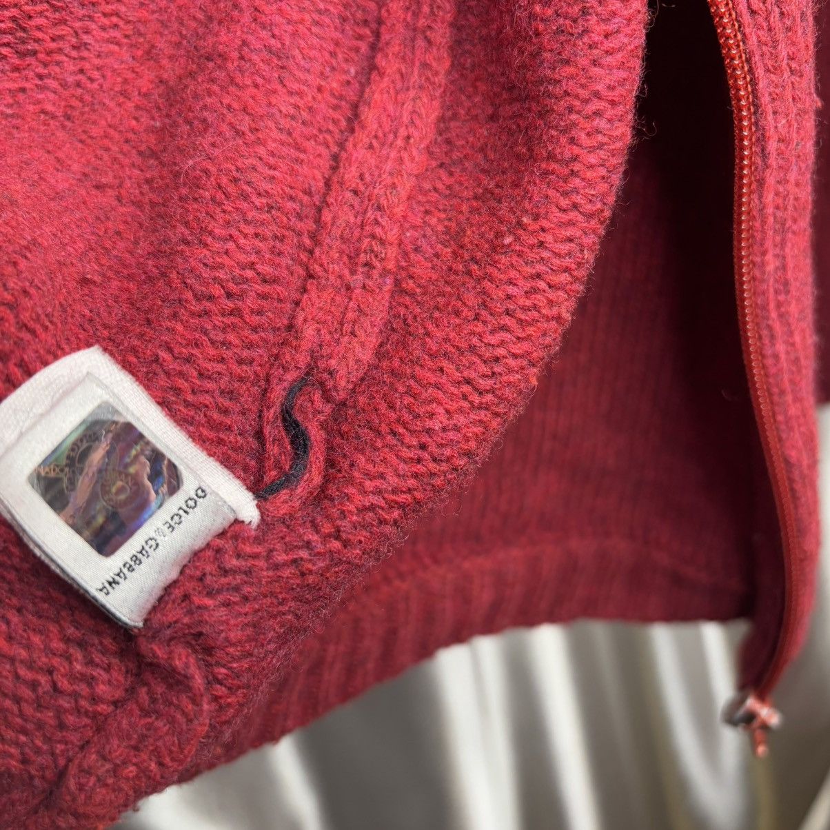 Dolce & Gabbana × Vintage vintage d&g sweater zip woolen burgundy Dolce & Gabbana Size M / US 6-8 / IT 42-44 - 10 Thumbnail