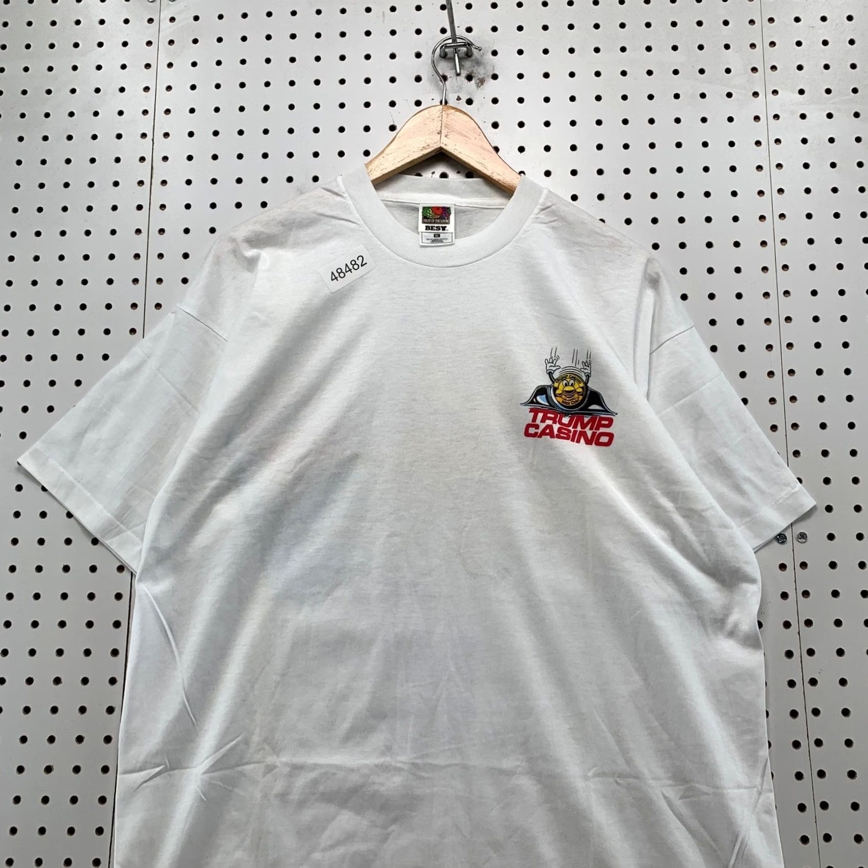 Fruit Of The Loom VINTAGE Trump Casino Shirt Mens XL White 90s SIngle Stitch Slot Graphic T Size US XL / EU 56 / 4 - 4 Thumbnail