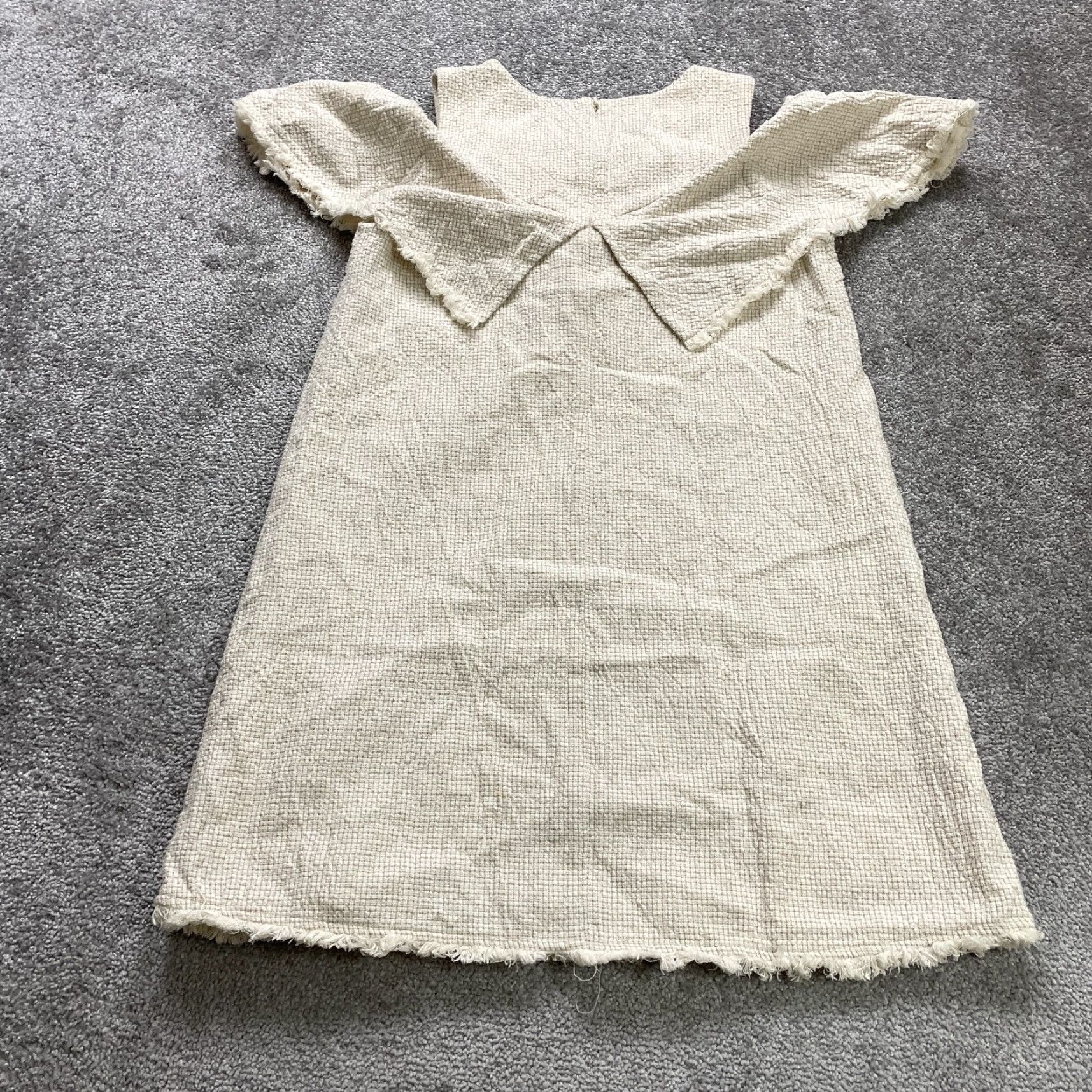 Vintage J.O.A Tweed Midi Dress Womens Medium Beige Shift Dress Sleeveless Strappy Sleeve Classic Modern Casual Workwear 90s? Size M / US 6-8 / IT 42-44 - 2 Thumbnail