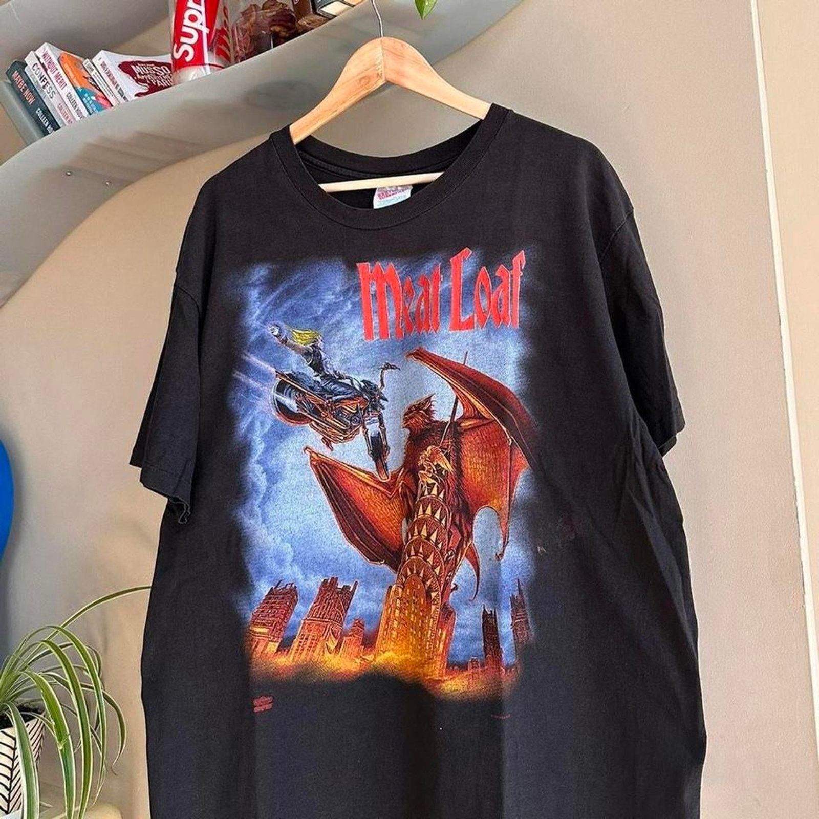 Band Tees × Vintage Vintage 1993 Meat Loaf Band T-Shirt Size US XL / EU 56 / 4 - 2 Thumbnail