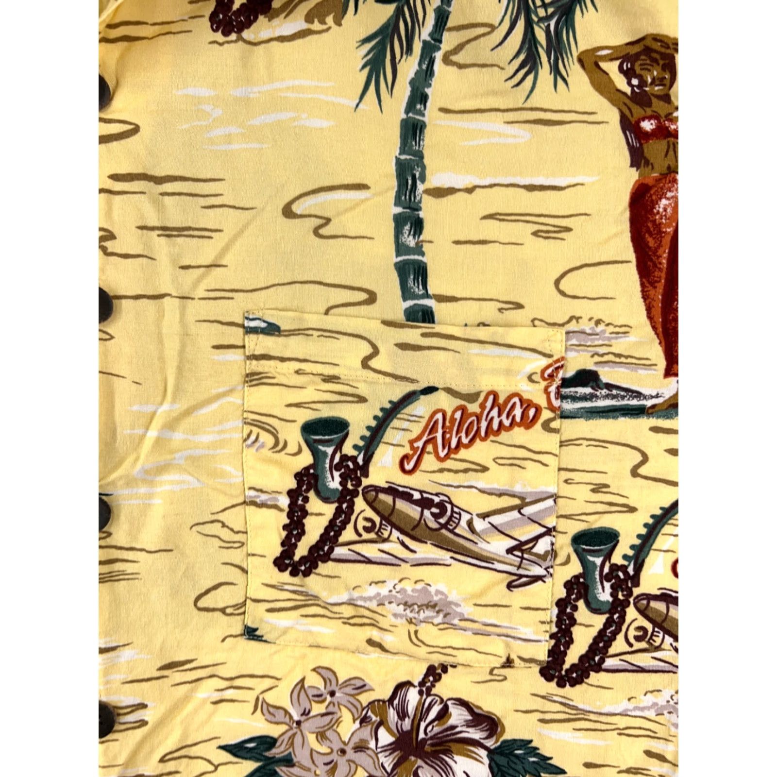 Gotcha Gotcha Sport Shirt Men XL Yellow Hawaiian Resort Luau Aloha Floral Short Sleeve Button-Up Size US XL / EU 56 / 4 - 6 Thumbnail