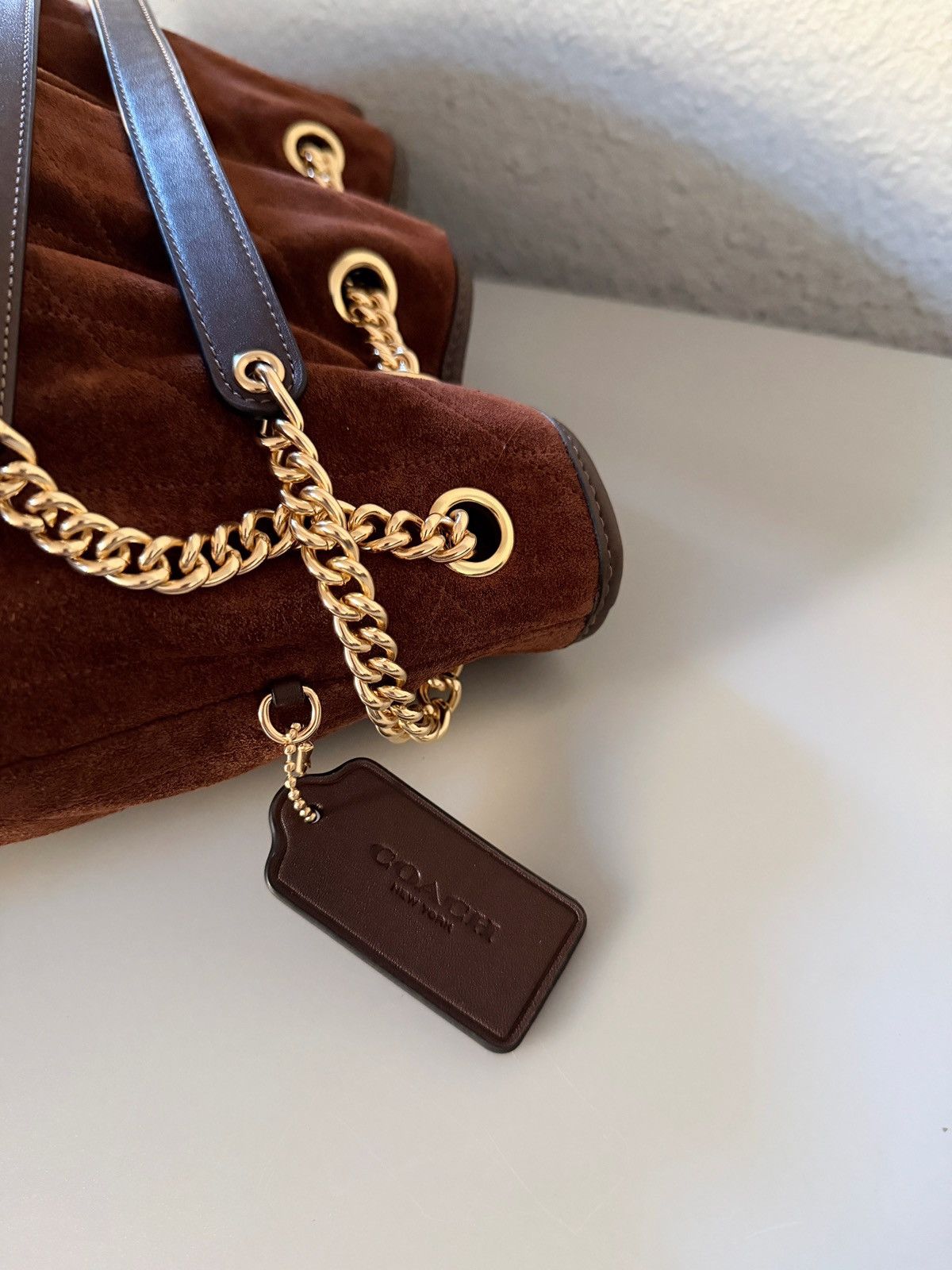 Coach NWT Coach Evelyn Shoulder Bag With Quilting Suede Size ONE SIZE - 16 Thumbnail