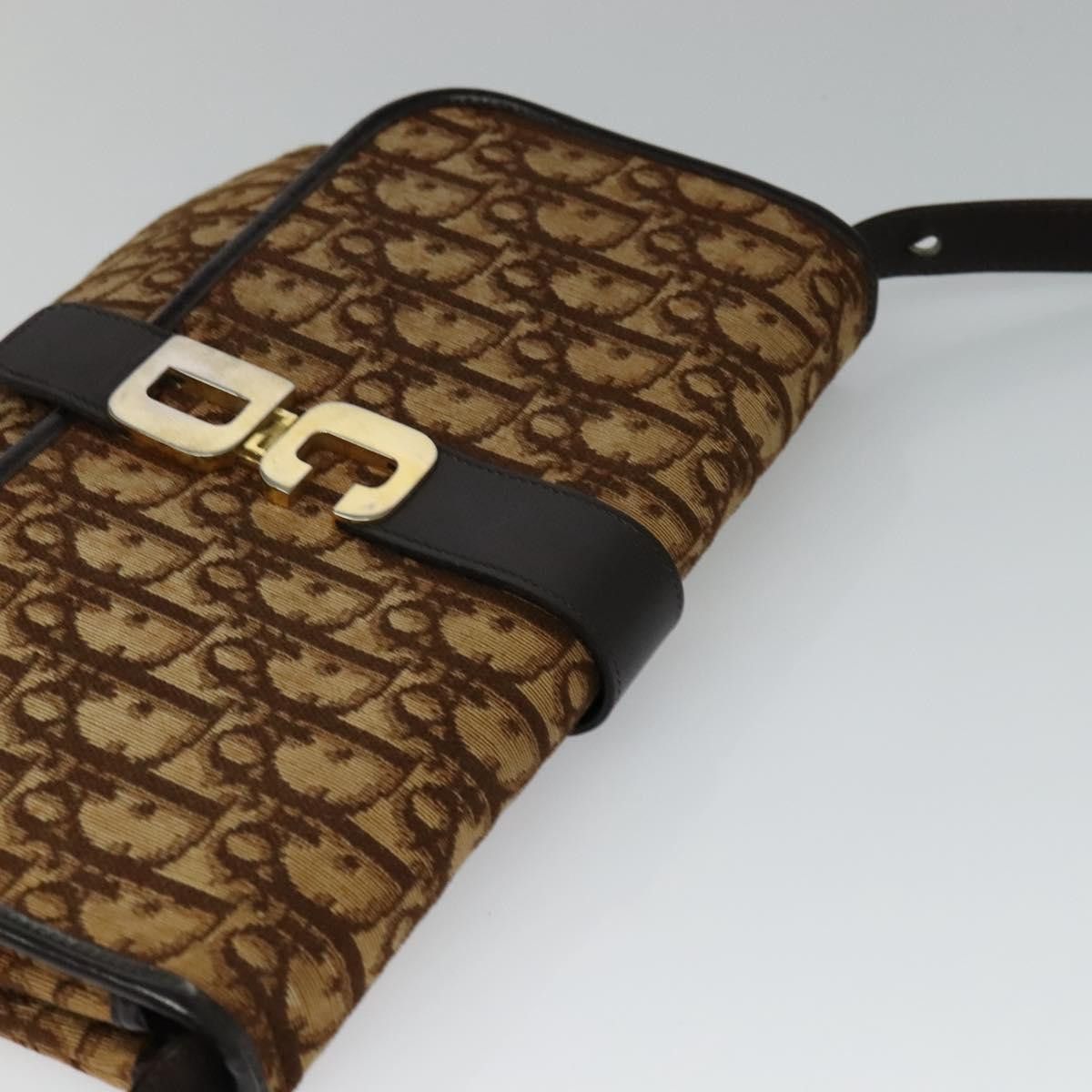 Dior DIOR Trotter Canvas Shoulder Bag Brown Gold Size ONE SIZE - 6 Thumbnail