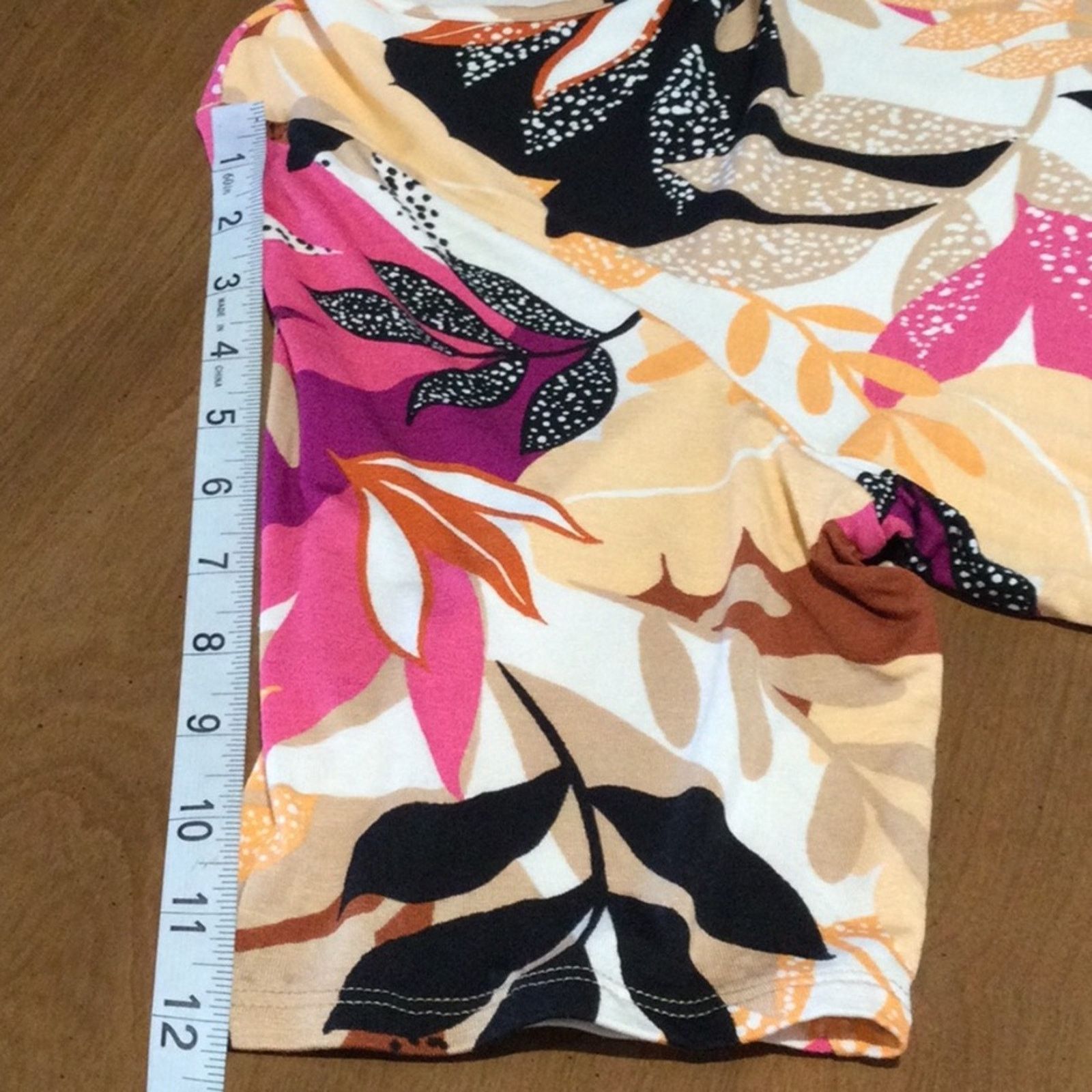 Apt. 9 Apt 9 Multicolor Foliage Print Soft 3/4 Sleeve Tunic Size XL Size XL / US 12-14 / IT 48-50 - 14 Thumbnail