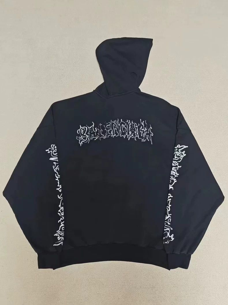 Balenciaga Balenciaga 24 FW dragon flame metal hooded sweatshirt 2503- Size US M / EU 48-50 / 2 - 2 Thumbnail
