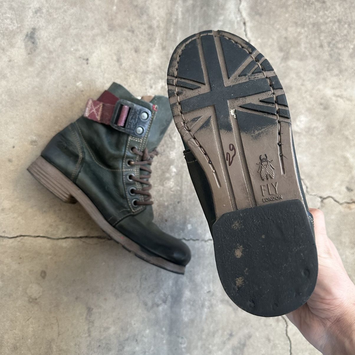 A.S.98 Vintage Fly London Straped Avant Garde Leather High Boots Size US 8 / IT 38 - 10 Thumbnail