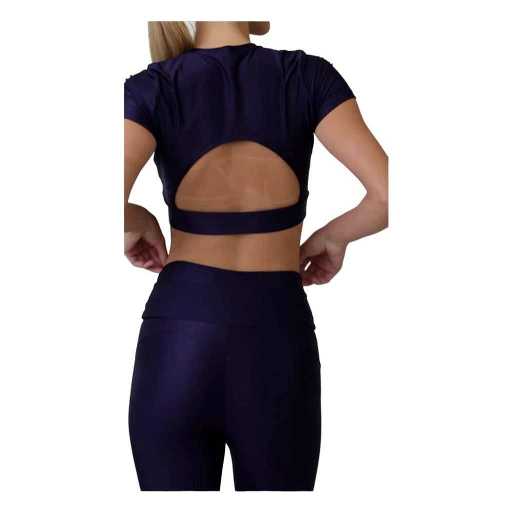 Other Cajubrasil Solid Navy Blue Yoga Stir-Up Leggings High L Size 28" / US 6 / IT 42 - 5 Thumbnail