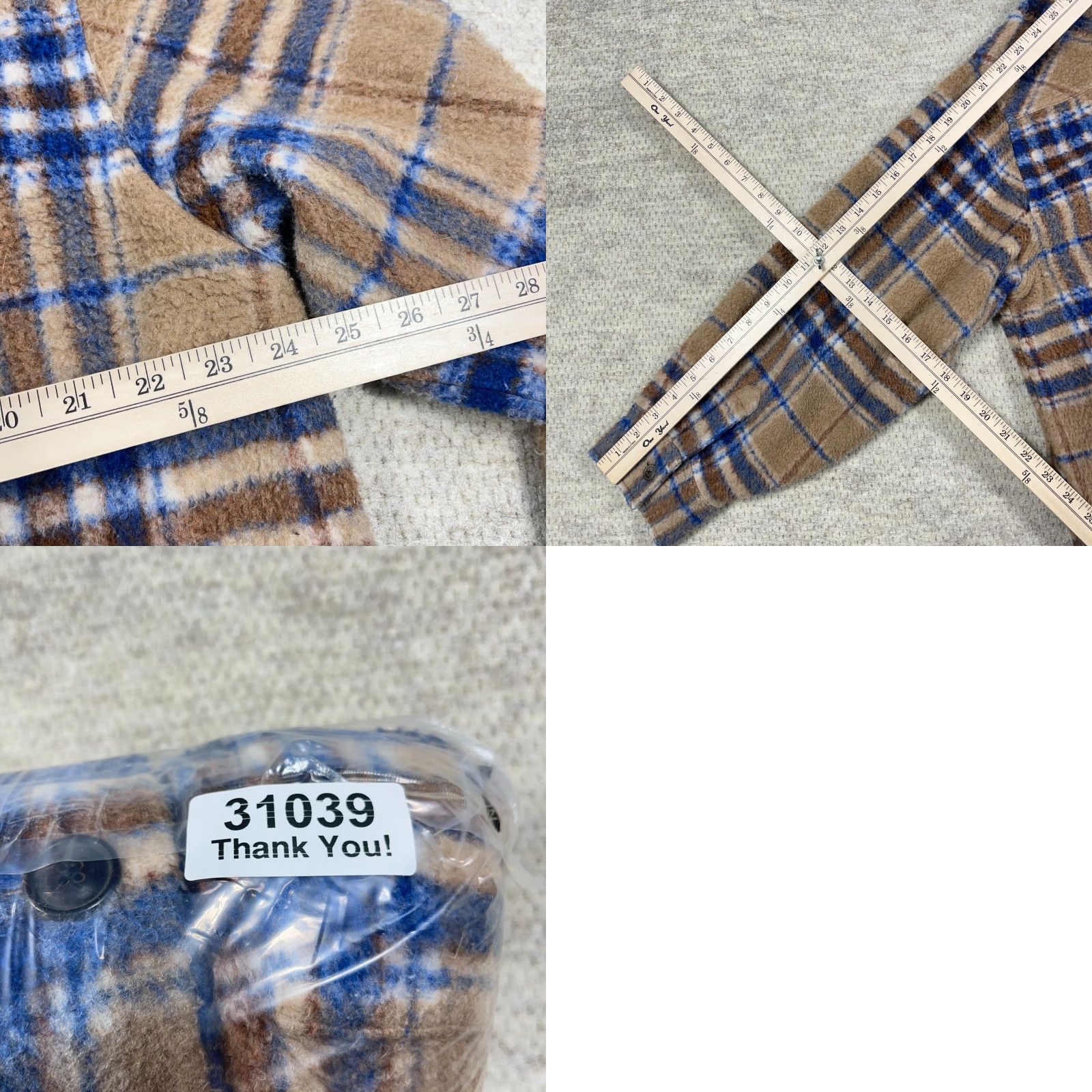 Faherty Faherty Jacket Women XL Brown Green Plaid Fleece Shacket Unlined Button Up Size XL / US 12-14 / IT 48-50 - 9 Thumbnail