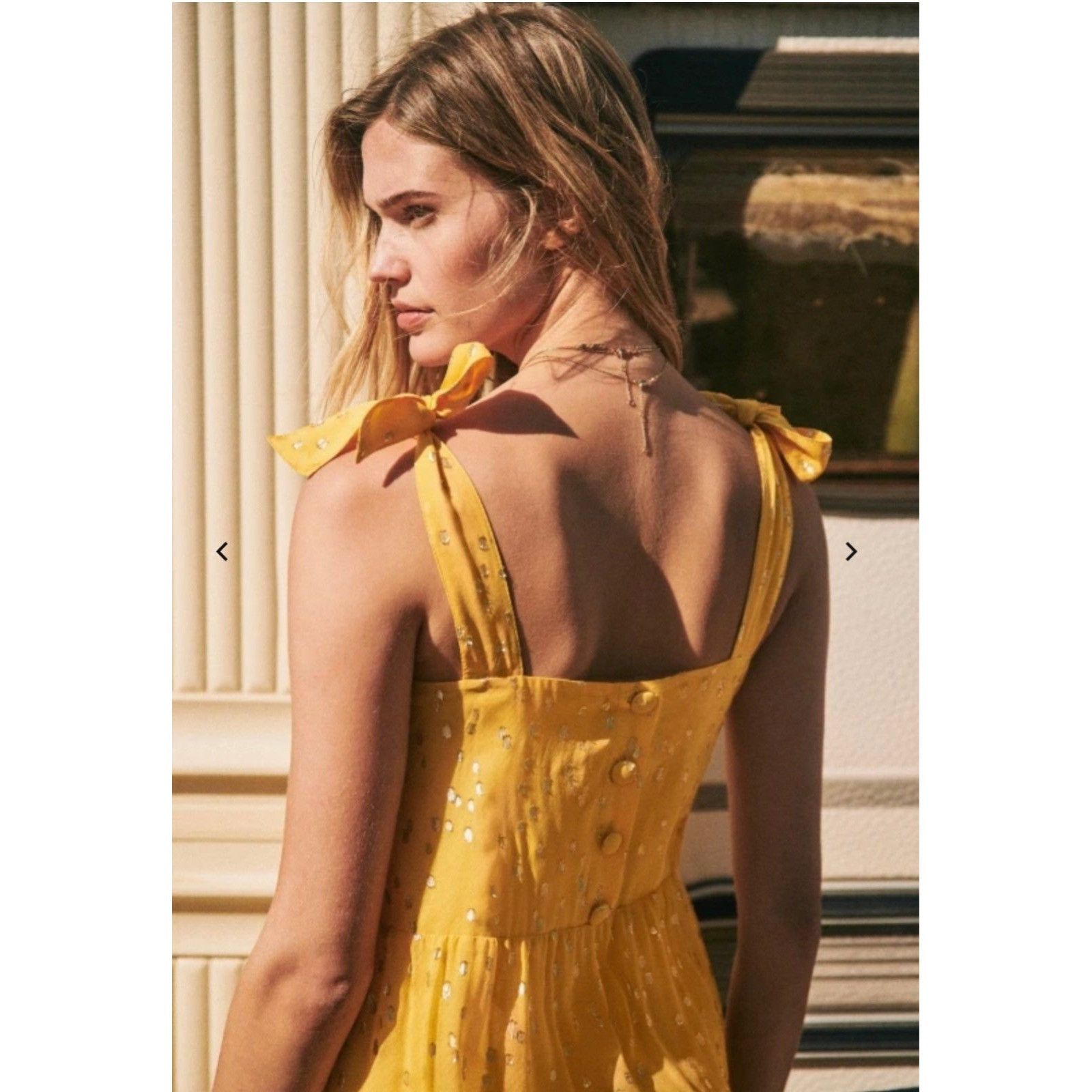 Sezane SALE NWT SÉZANE ANNIE MAXI DRESS Golden yellow SZ4 silk BUST Size XXS / US 00 / IT 34 - 2 Thumbnail