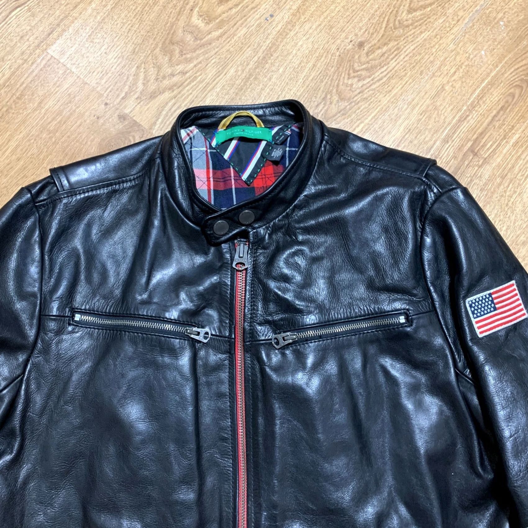 Tommy Hilfiger VINTAGE Tommy Hilfiger Leather Biker Jacket Limited Edition Men's XL Size US XL / EU 56 / 4 - 5 Thumbnail