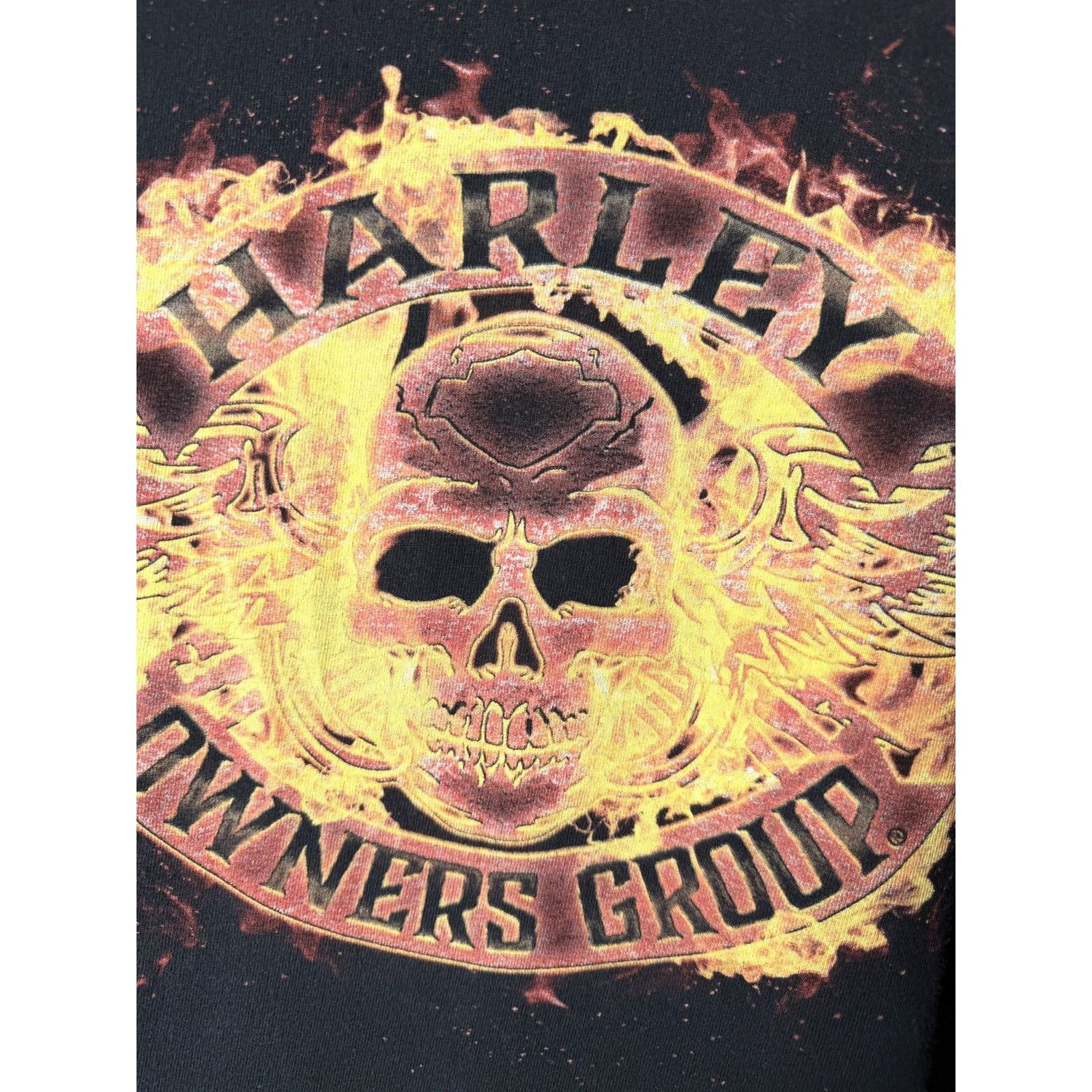 Harley Davidson Vintage Harley Davidson Owners Group T Shirt Skull Bones Size US XL / EU 56 / 4 - 3 Thumbnail