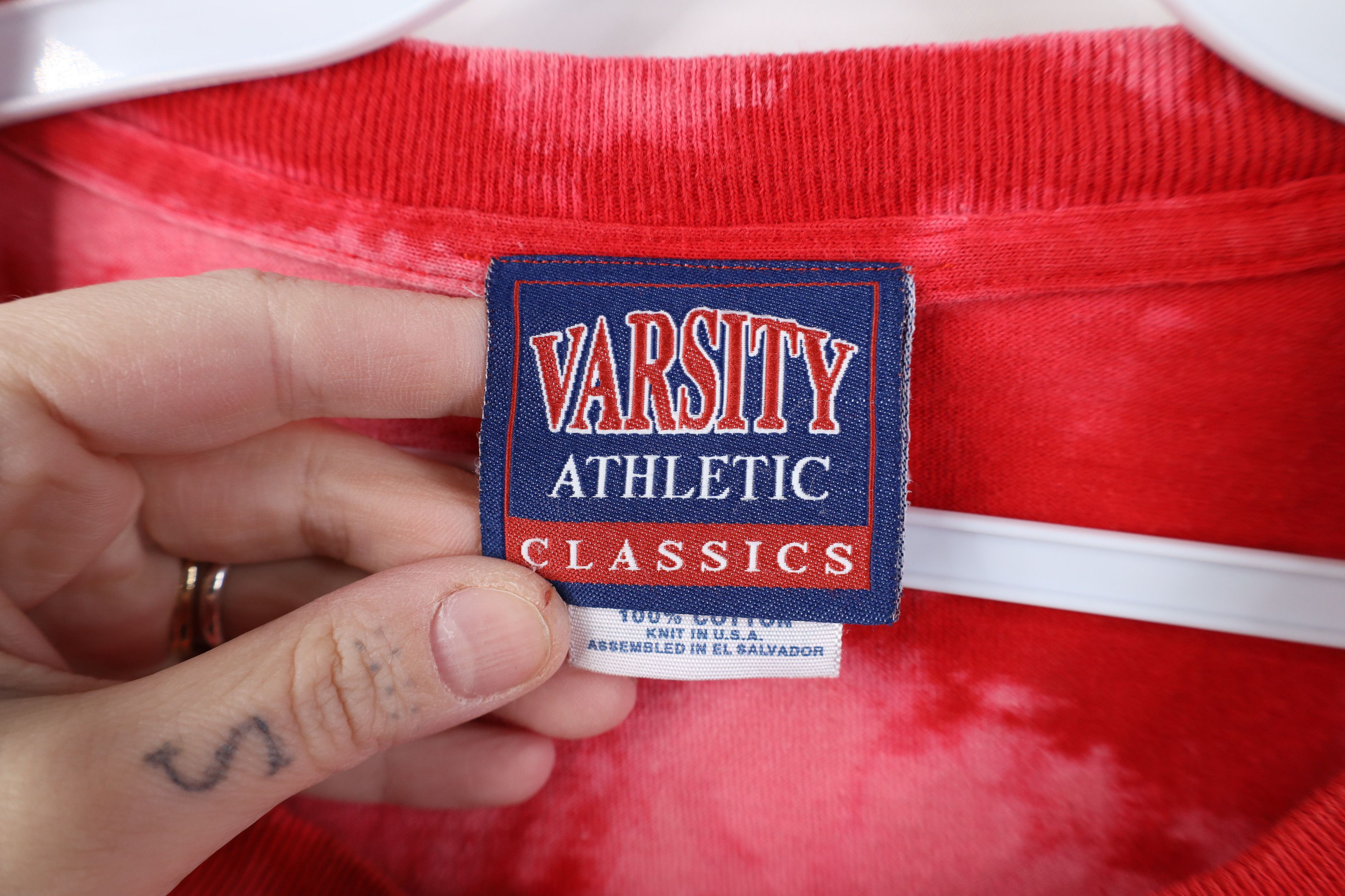 Vintage Vintage 90s Acid Spell Out Ohio State University T-Shirt Red Size US XXL / EU 58 / 5 - 8 Thumbnail
