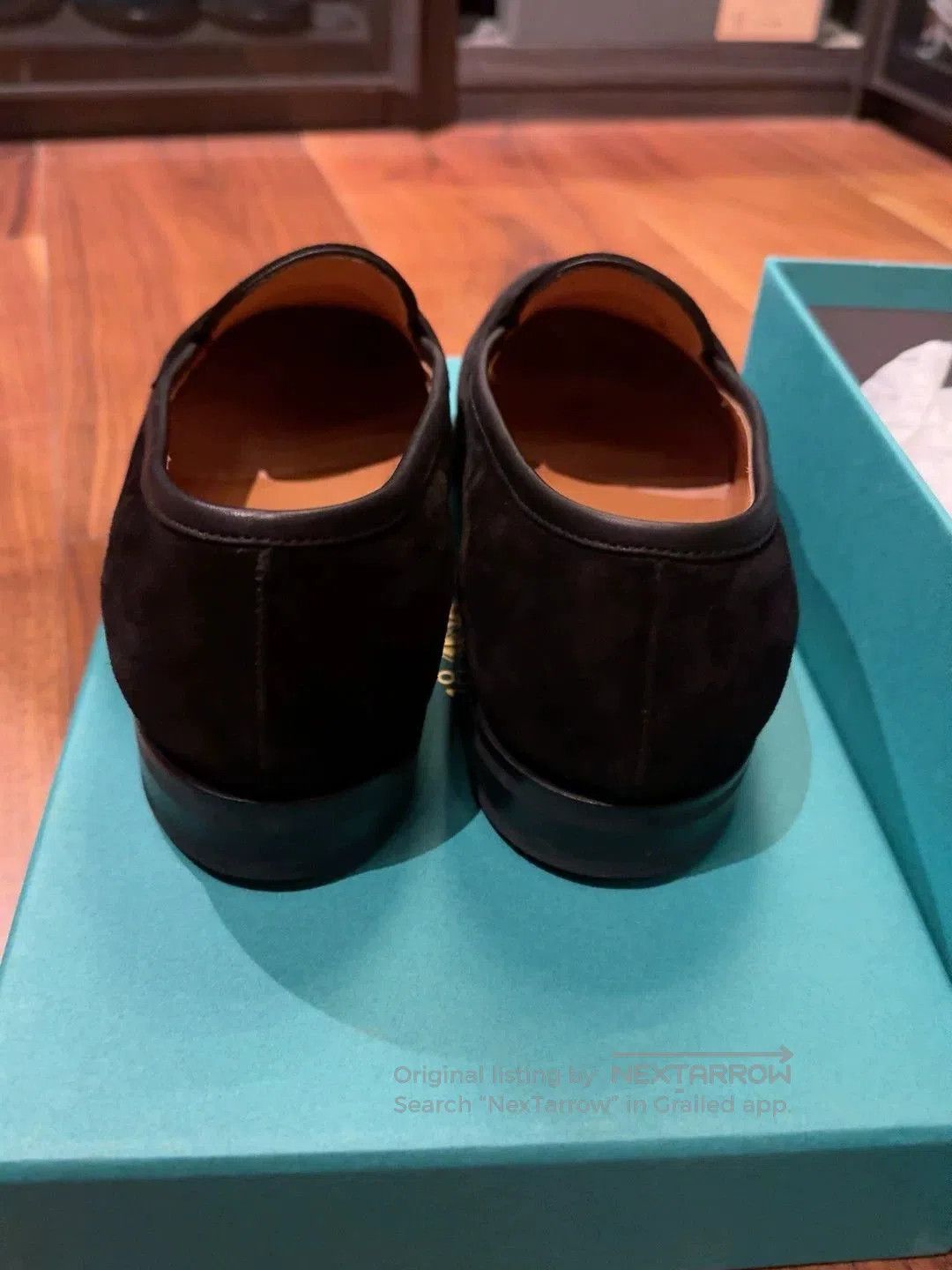 Edward Green Black Suede Slip-On Loafers. Size US 6.5 / EU 39-40 - 3 Thumbnail