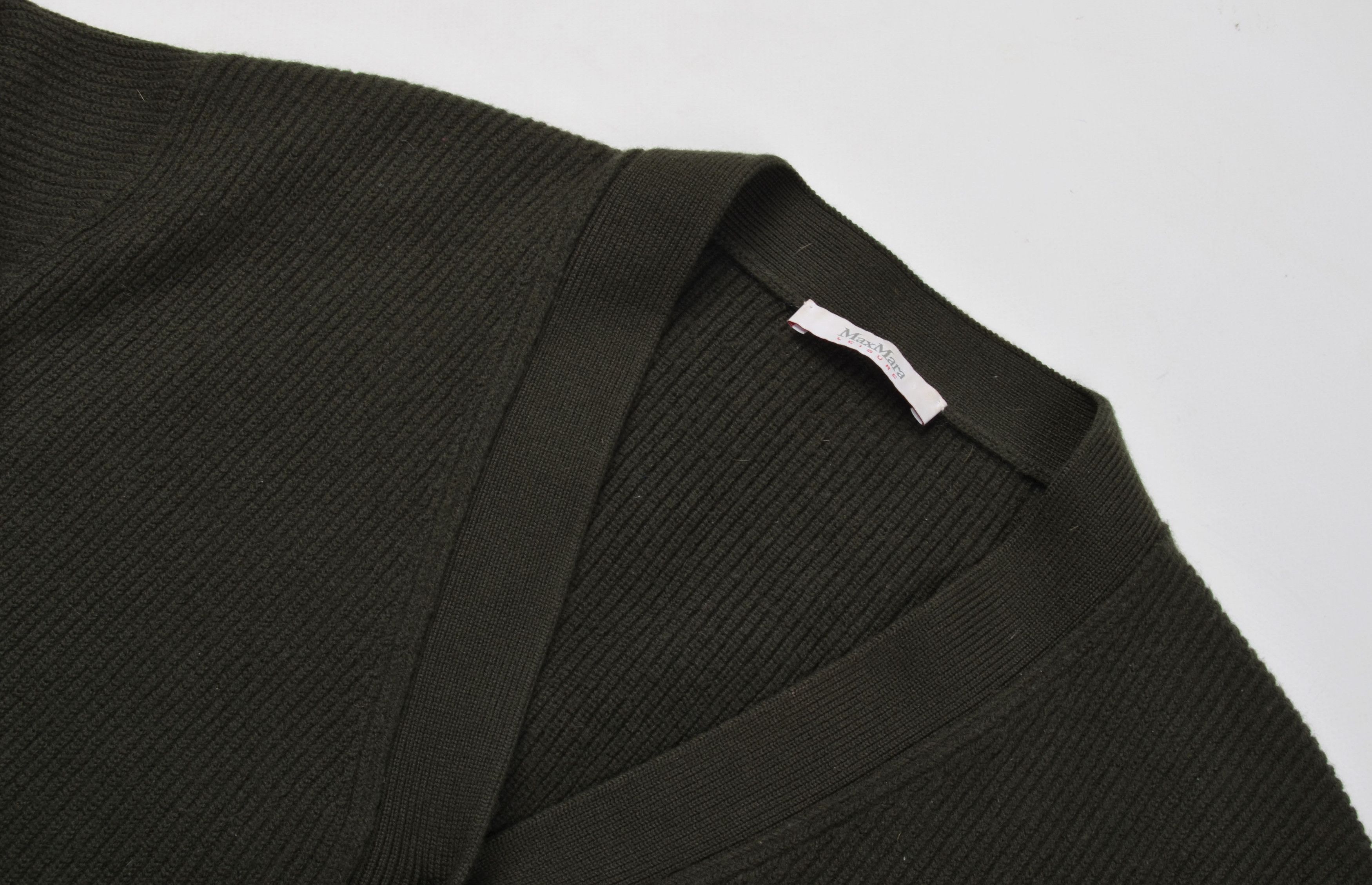Designer × Max Mara Max Mara Leisure Wool Green Knitted Oversized Cardigan Size M / US 6-8 / IT 42-44 - 5 Thumbnail