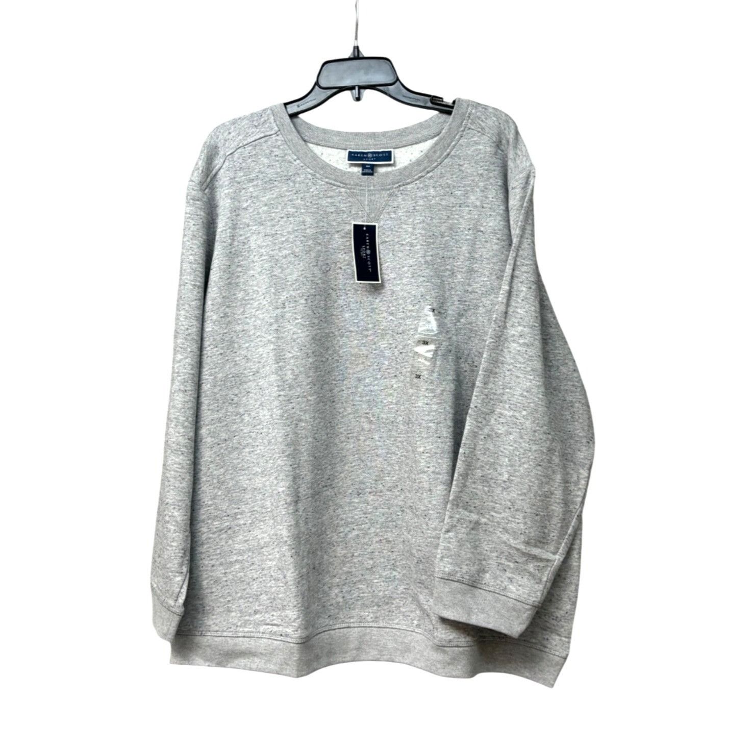 Other Karen Scott Plus Size Crewneck Sweatshirt, Smoke Gray Heathe Size ONE SIZE - 3 Thumbnail