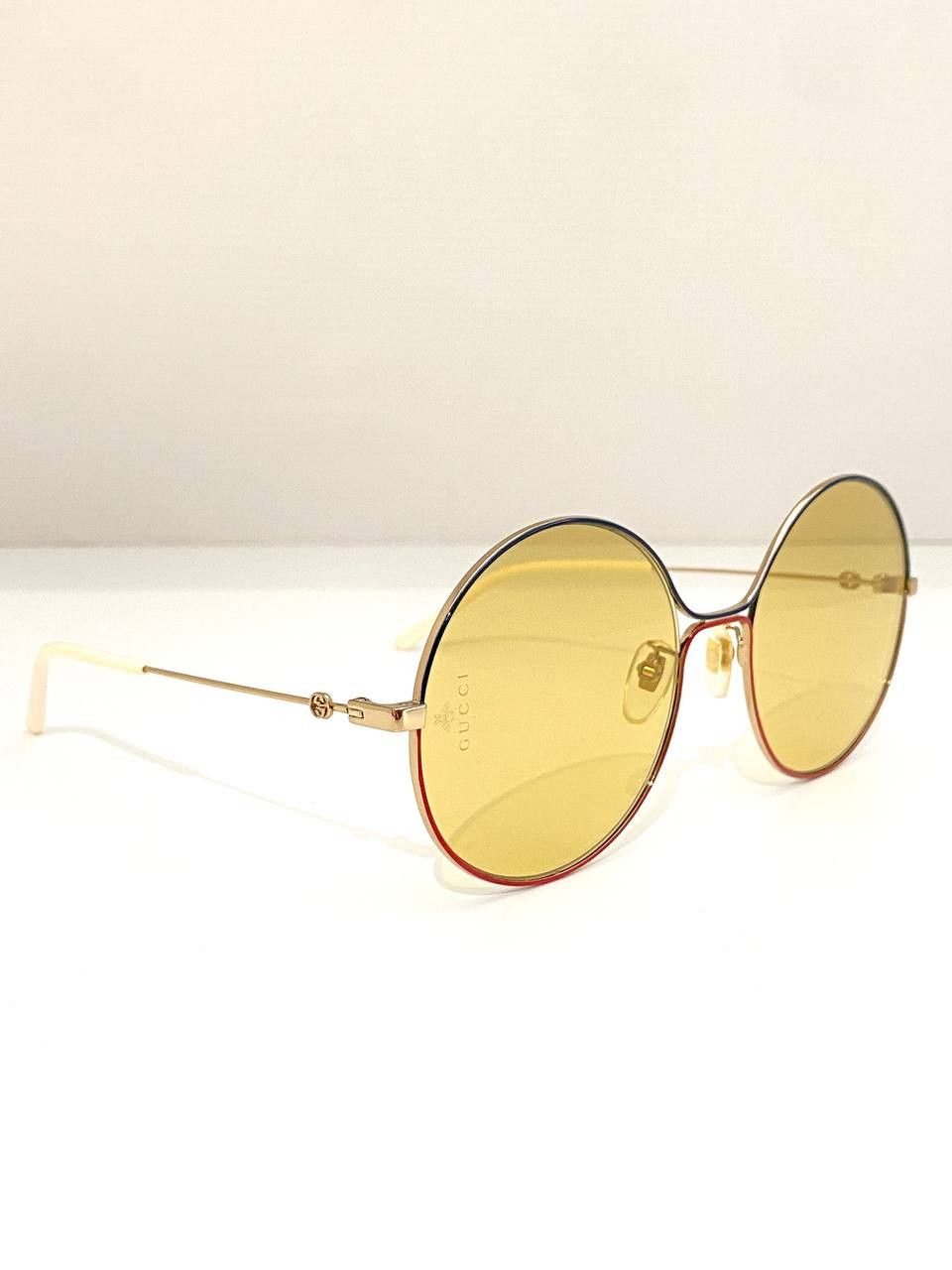 Gucci Gucci GG Logo Oversized Mirrored Gold Round Metal Sunglasses Size ONE SIZE - 3 Thumbnail