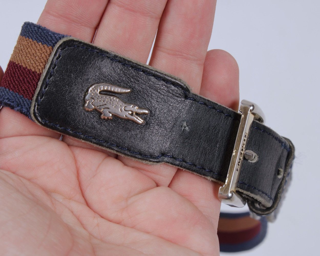 Lacoste × Vintage Lacoste Vintage Stretch Canvas Leather Mens/Unisex Belt Size ONE SIZE - 13 Thumbnail