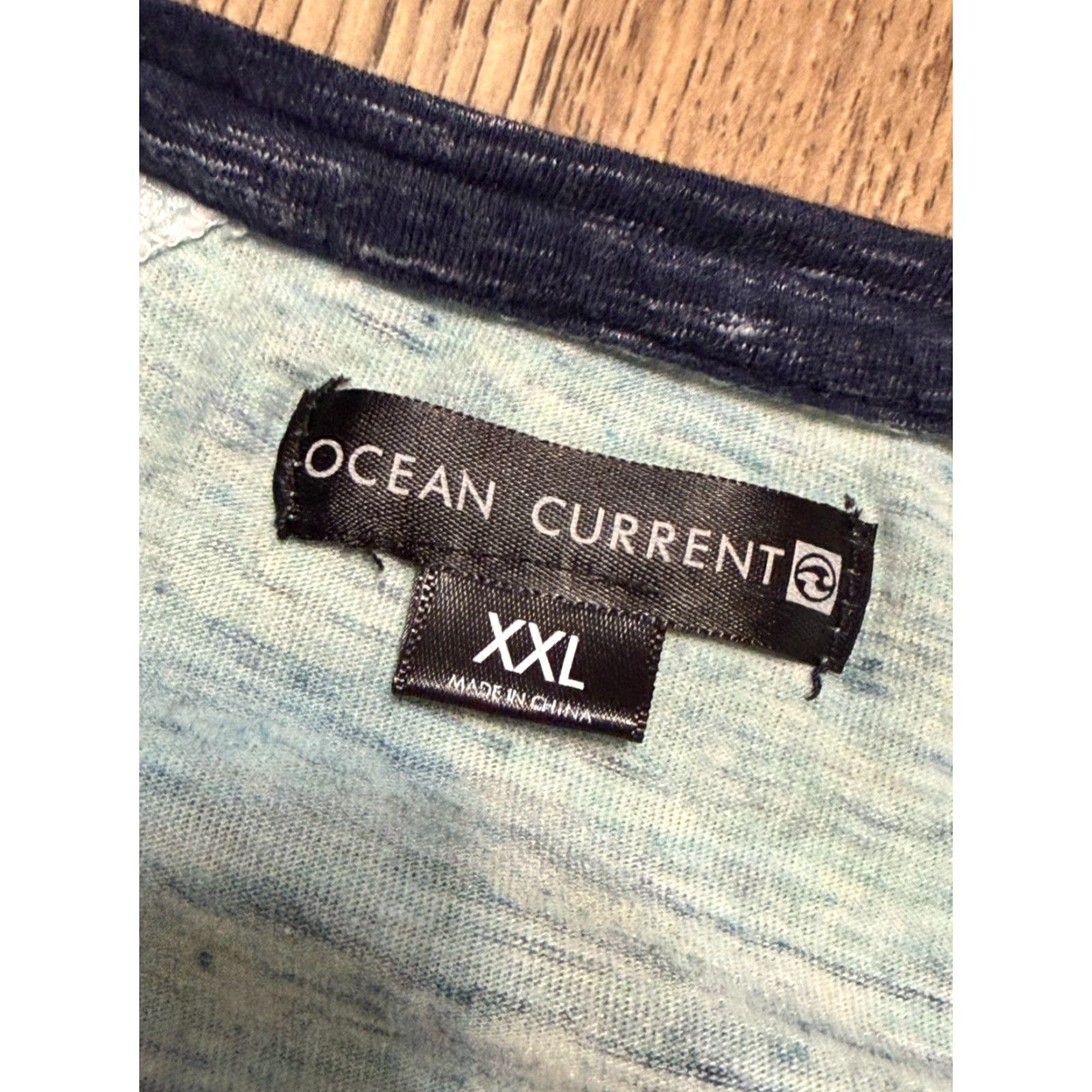 Vintage VINTAGE? (no) Ocean Current Shirt Men's XXL Green Pocket Tee Round Neck 2XL Short Sleeve T-Shirt Men Size US XXL / EU 58 / 5 - 5 Thumbnail