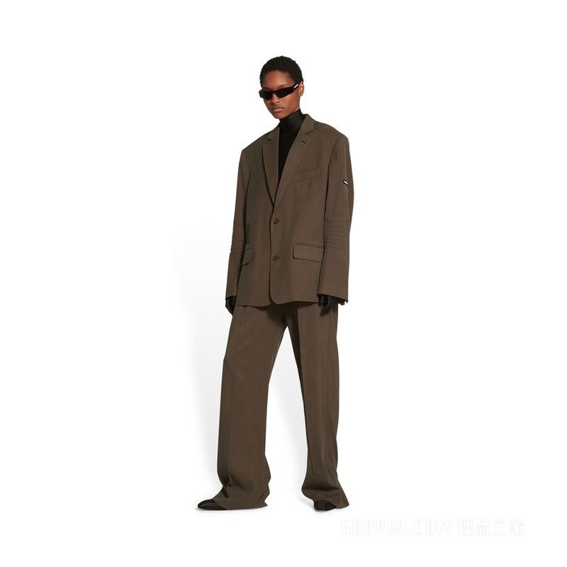 image of Balenciaga O1In1G0124 Washed Jacket In Brown, Men's (Size Large)
