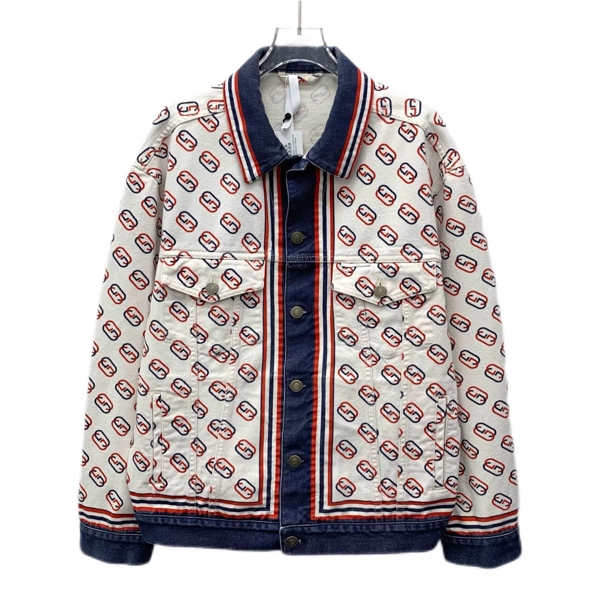 Gucci Gucci Logo Print Denim Jacket Size US XS / EU 42 / 0 - 1 Thumbnail