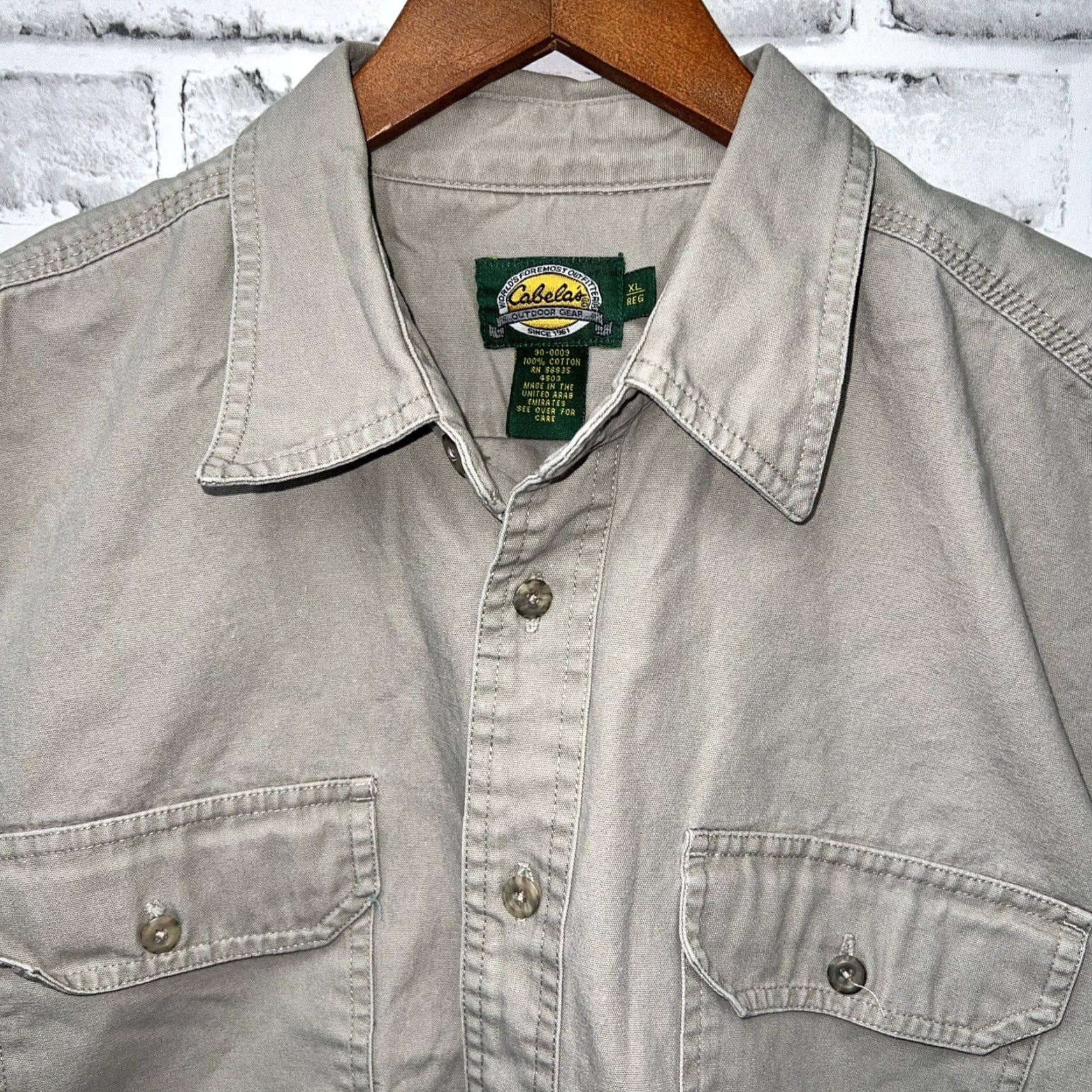 Vintage Cabela's Beige Button-Up Shirt Mens XL Long Sleeve Regular Size Beige Mens Shirt XL Size US XL / EU 56 / 4 - 2 Thumbnail