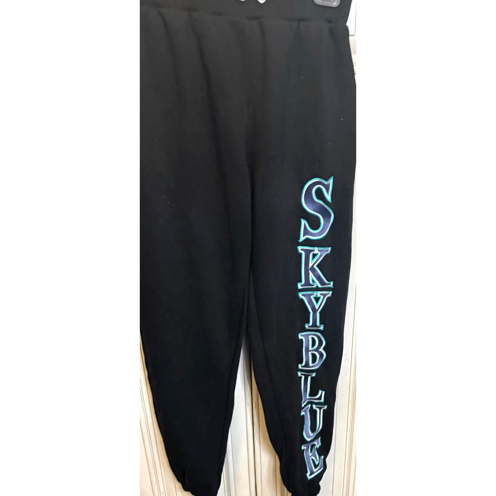 Vintage Skyblue Co. Men's Fleece Pull-on Graphic Jogger Sweatpants Black Medium Size US 31 - 3 Thumbnail