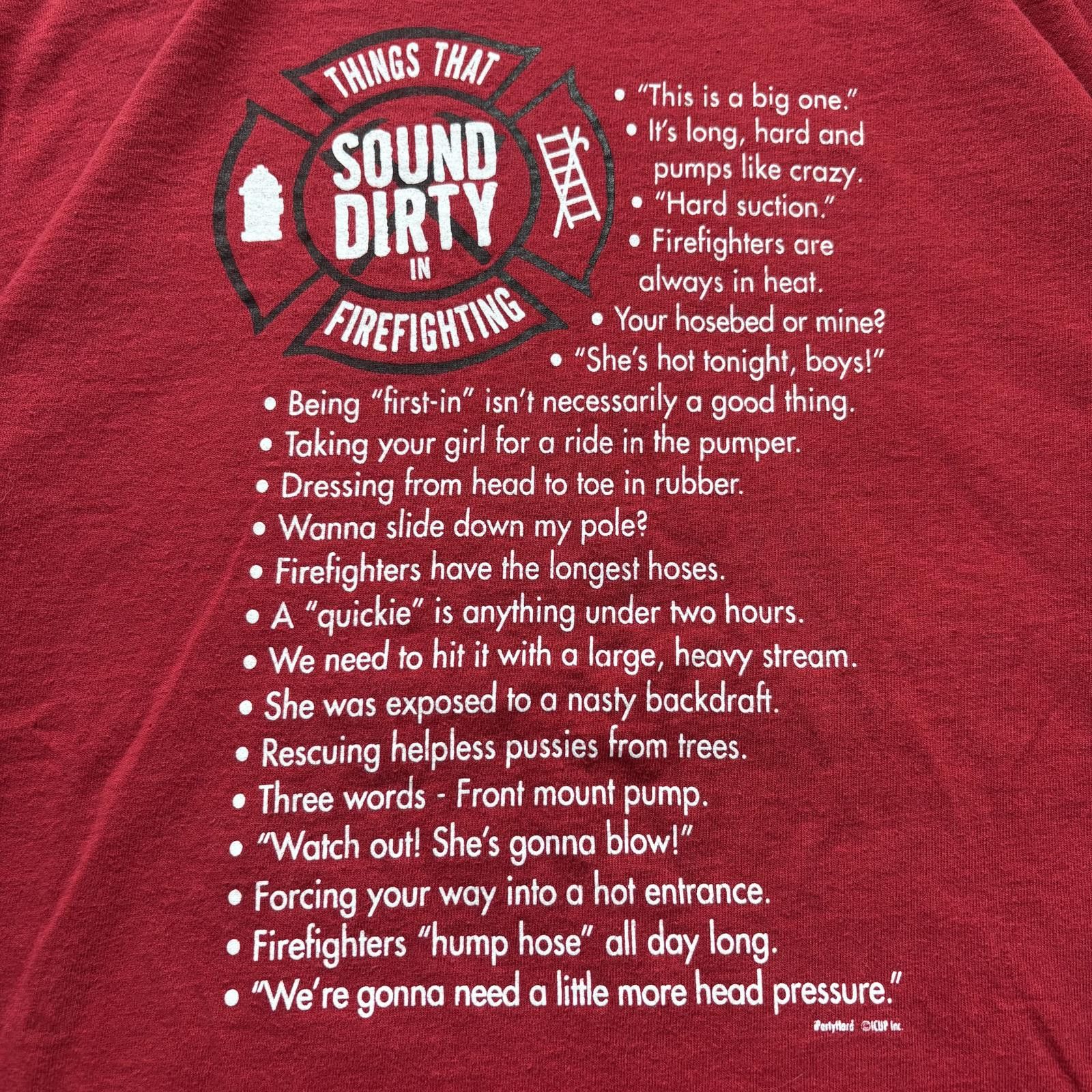 Delta Vintage Y2K Things That Sound Dirty In Firefighting Shirt Size US XL / EU 56 / 4 - 3 Thumbnail