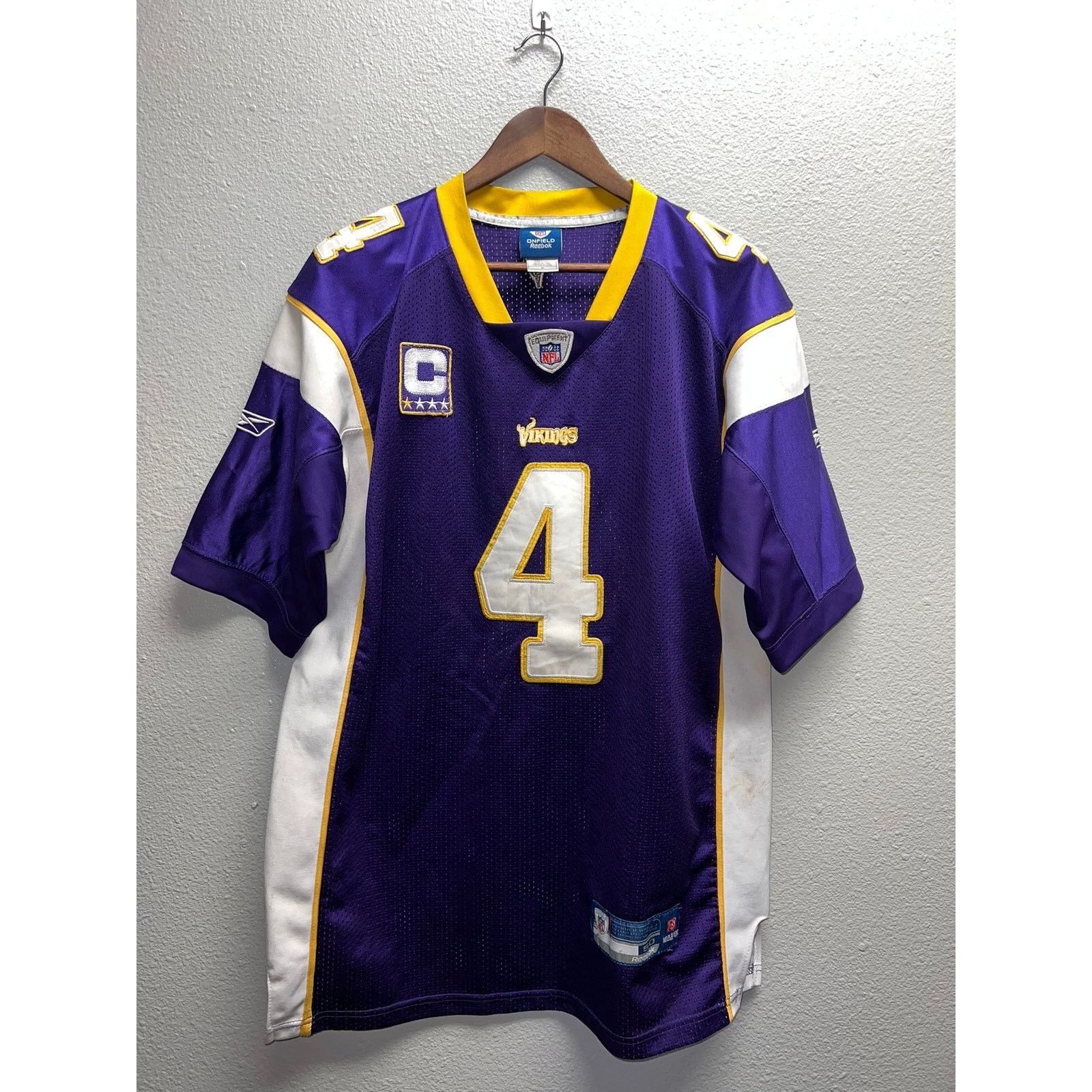 Reebok Vintage Minnesota Vikings Brett Favre On Field Reebok 50 XL Size US XL / EU 56 / 4 - 1 Thumbnail