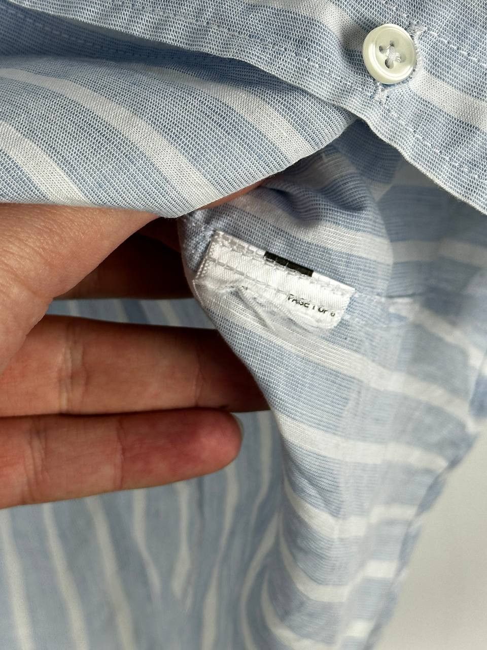 Reiss Reiss Linen Blend Camp Collar Striped Short Sleeve Shirt Size US XL / EU 56 / 4 - 9 Thumbnail