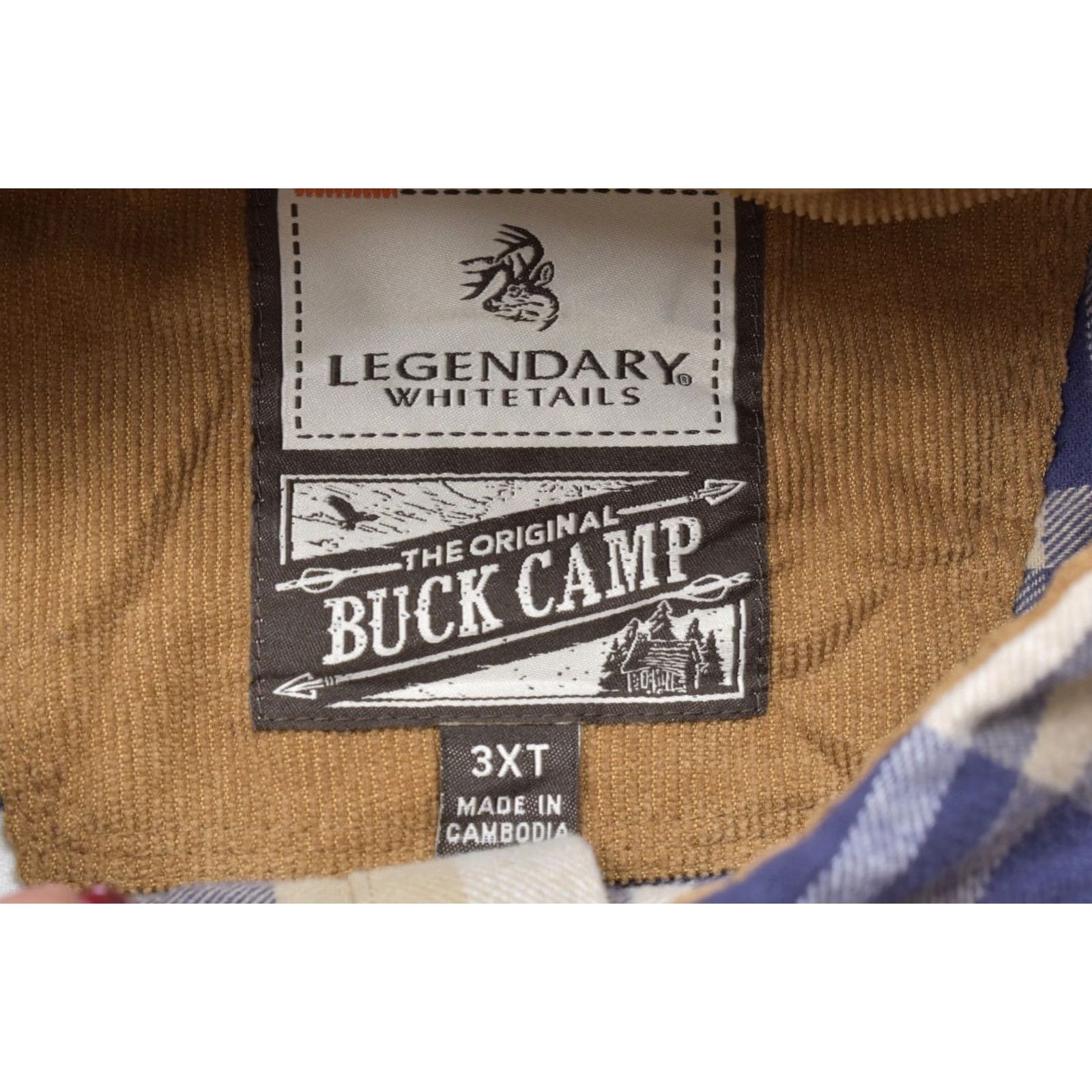 Vintage VINTAGE Legendary Whitetails Buck Camp Flannel Shirt Men's 3XT Blue Tan Plaid Cotton NWT Size US XXL / EU 58 / 5 - 7 Thumbnail