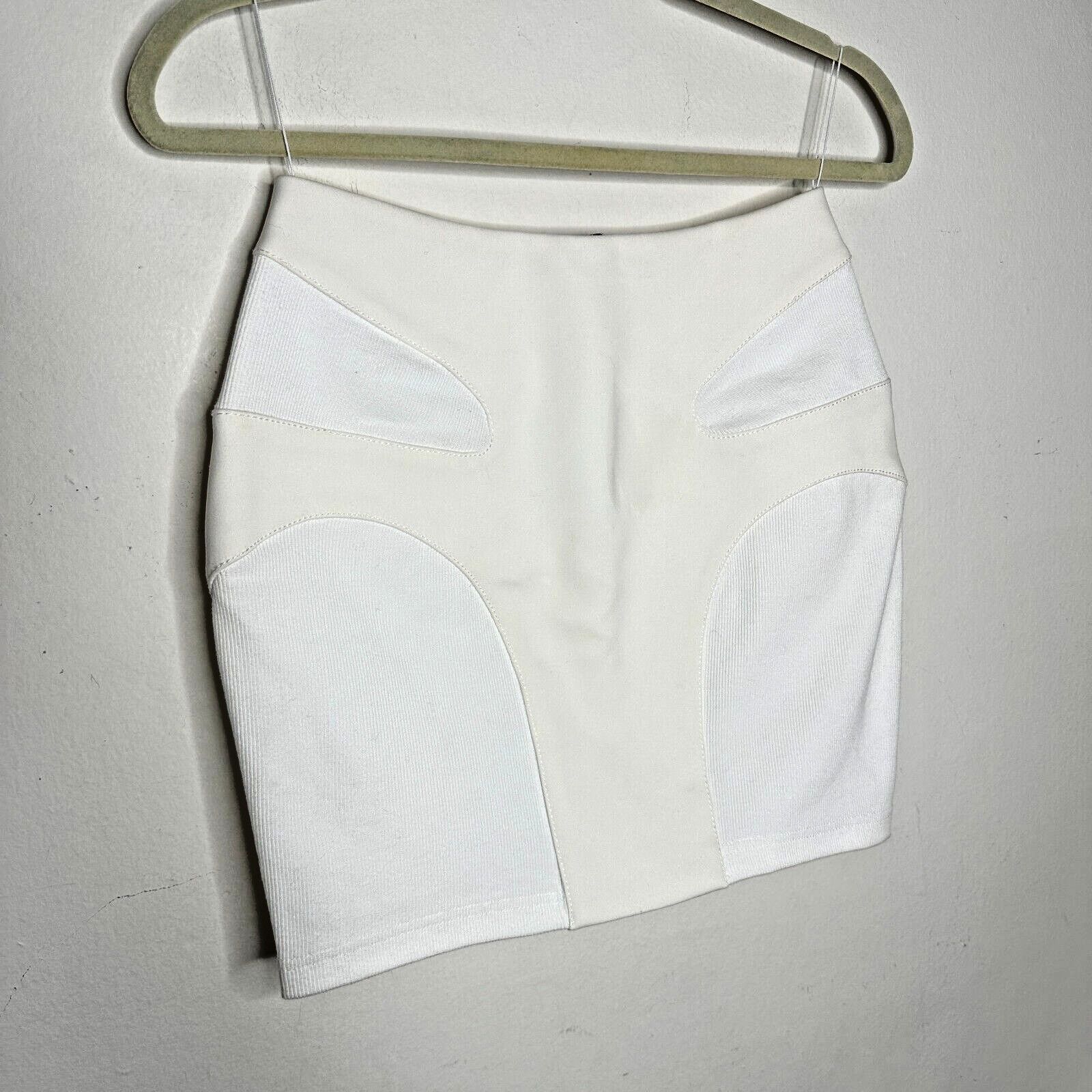 Dion Lee UNIQUE Dion Lee Off-White Contour Stitch Bandage Mini Skirt Size 26" / US 2 / IT 38 - 3 Thumbnail
