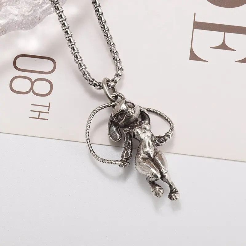 Jewelry Skipping Rope Rabbit Pendant Necklace Size ONE SIZE - 3 Thumbnail