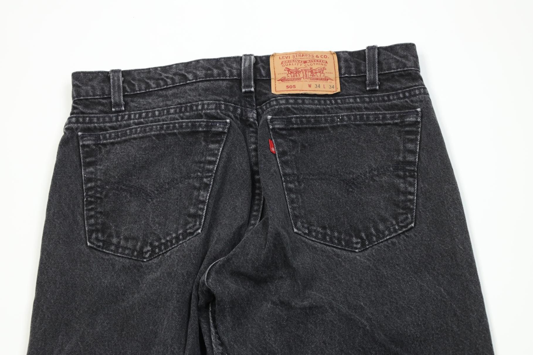 Levi's Vintage 90s Levis 505 Regular Straight Leg Jeans Black USA Size US 34 / EU 50 - 11 Thumbnail