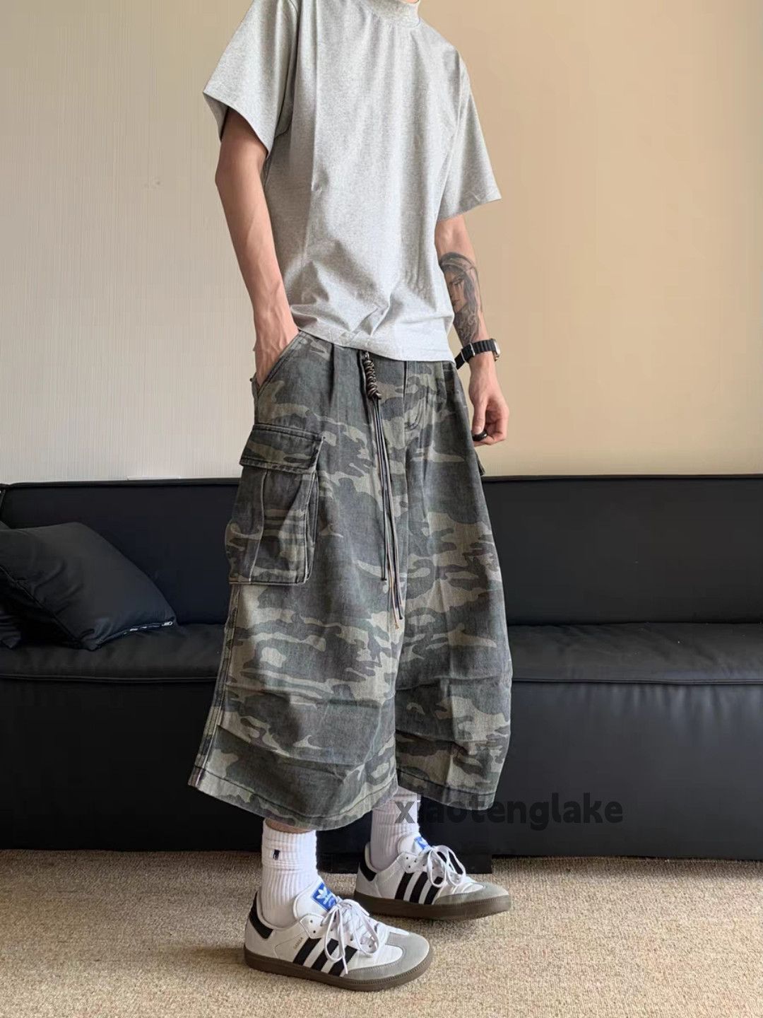Vintage Unisex outdoor utility loose baggy hiphop cargo shorts Size US 28 / EU 44 - 4 Thumbnail
