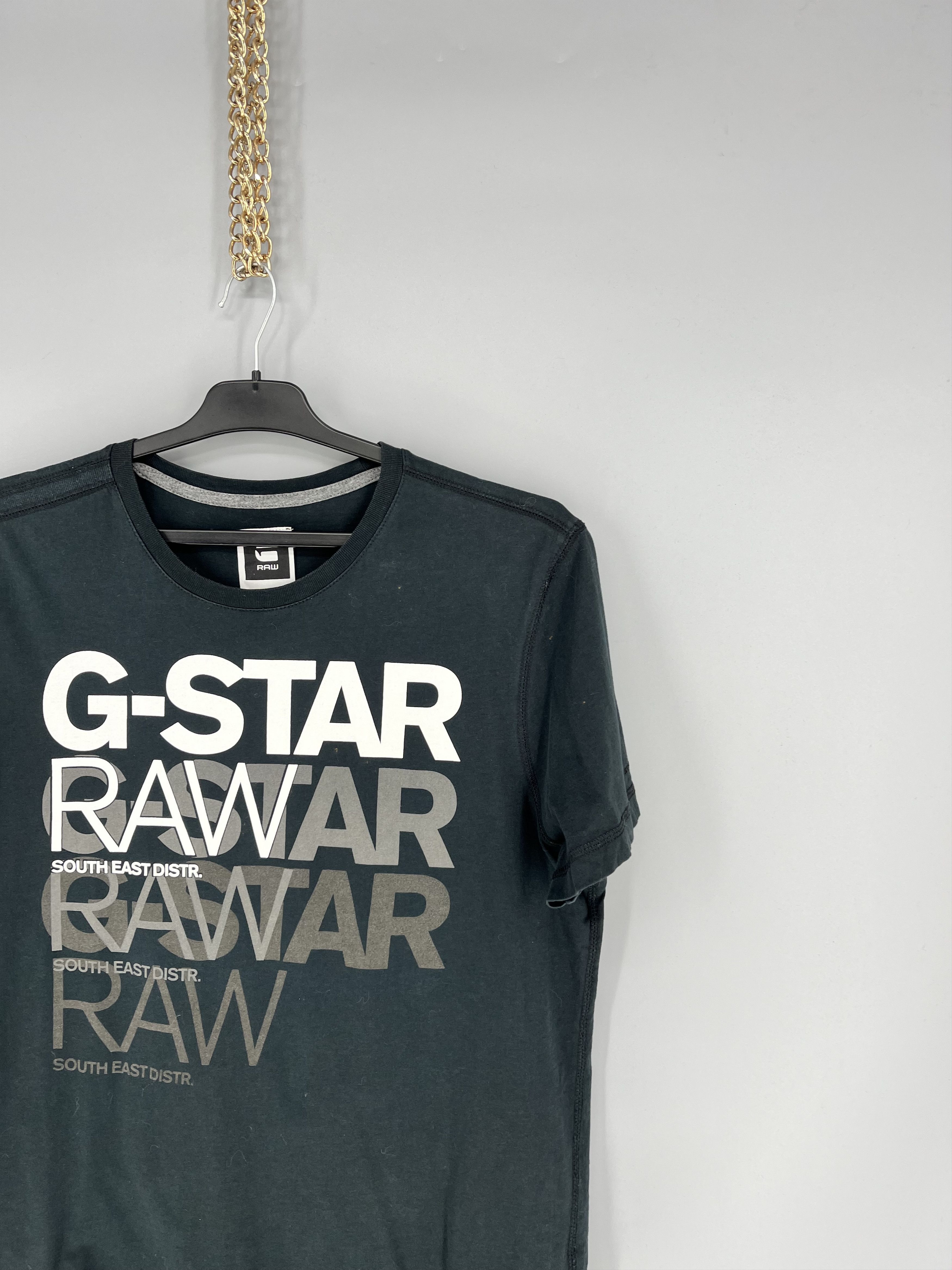 G-Star Vintage G-Star Raw T-Shirt Black Big Centre Logo Size m Size US M / EU 48-50 / 2 - 5 Thumbnail