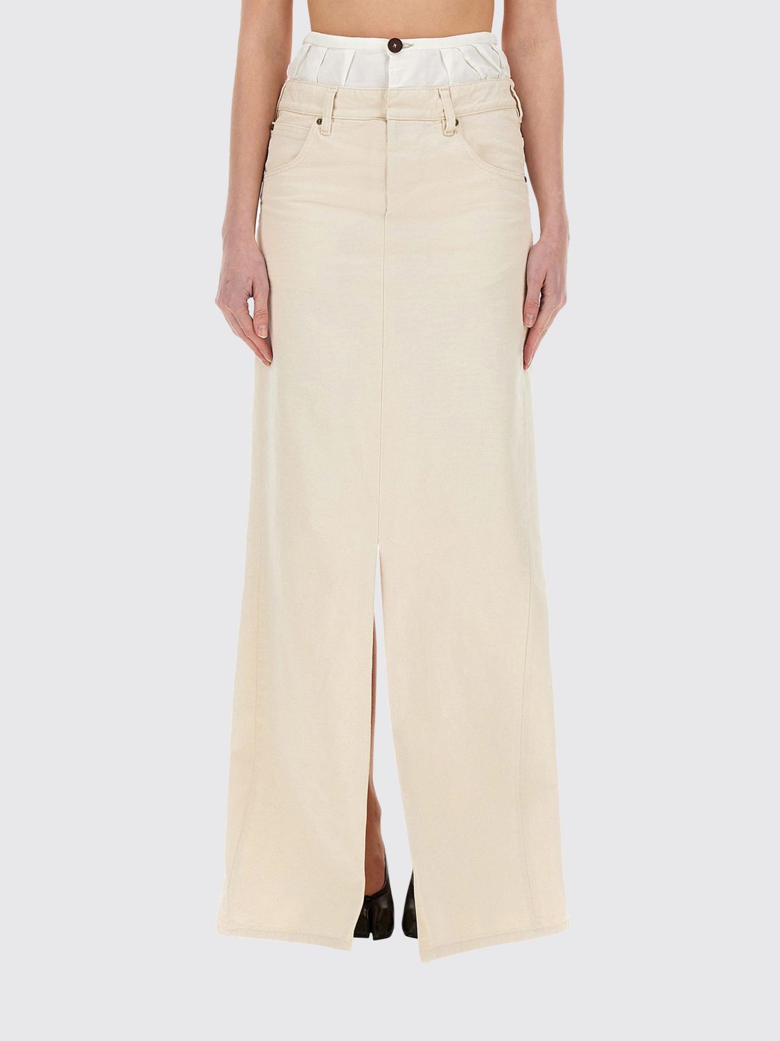 Maison Margiela Maison Margiela Skirt Woman Yellow Cream Size 26" / US 2 / IT 38 - 1 Thumbnail