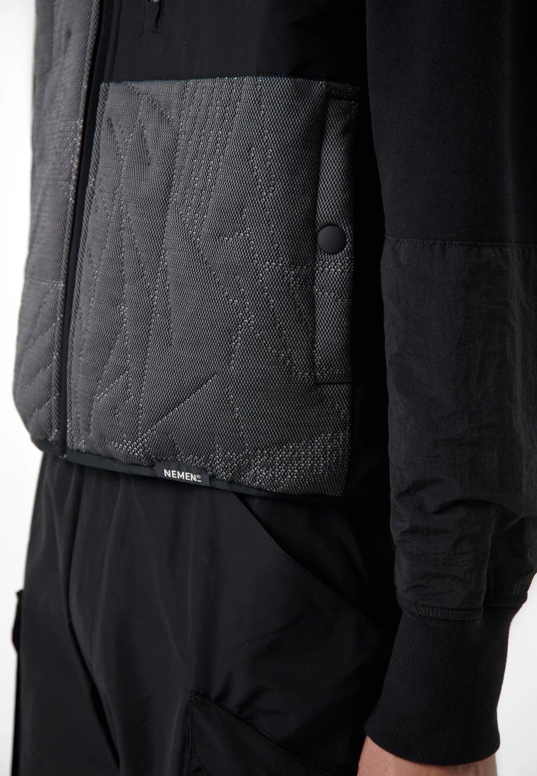 Nemen !DS! SS23 Nemen Chest Pocket 3D Knitted Black Vest Size US M / EU 48-50 / 2 - 5 Thumbnail