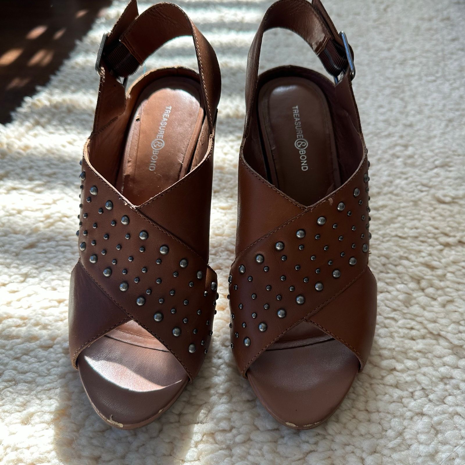 Treasure & Bond Treasure & Bond Heel Studded Sandal Chestnut Brown Size 8.5 Size US 8.5 / IT 38.5 - 1 Thumbnail
