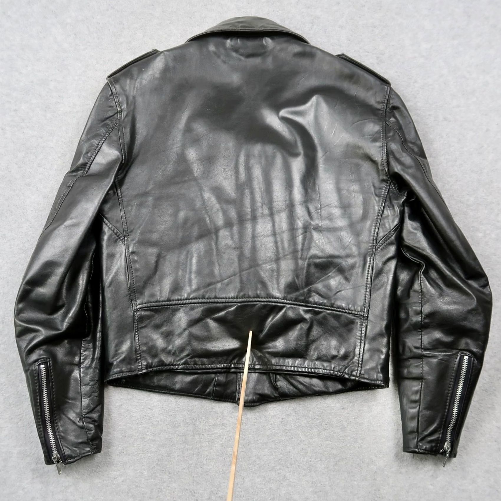 Vintage VINTAGE Motorcycle Jacket Black 60s Leather Zip Men’s Size 38 Biker Easy Rider Size US XXS / EU 40 - 2 Thumbnail
