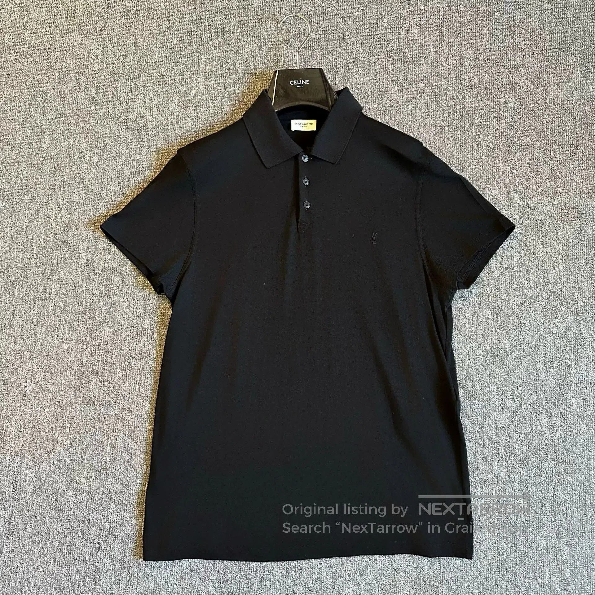 Saint Laurent Paris saint laurent short sleeve embroidered polo shirt. Size US M / EU 48-50 / 2 - 1 Thumbnail