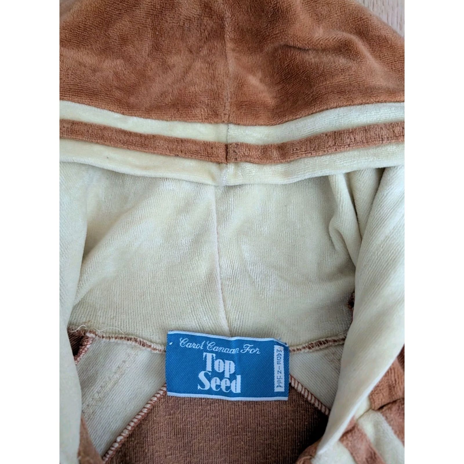 Velour VINTAGE Carol Canaan For Top Seed Women's Velour Track Jacket Brown L Size L / US 10 / IT 46 - 2 Thumbnail