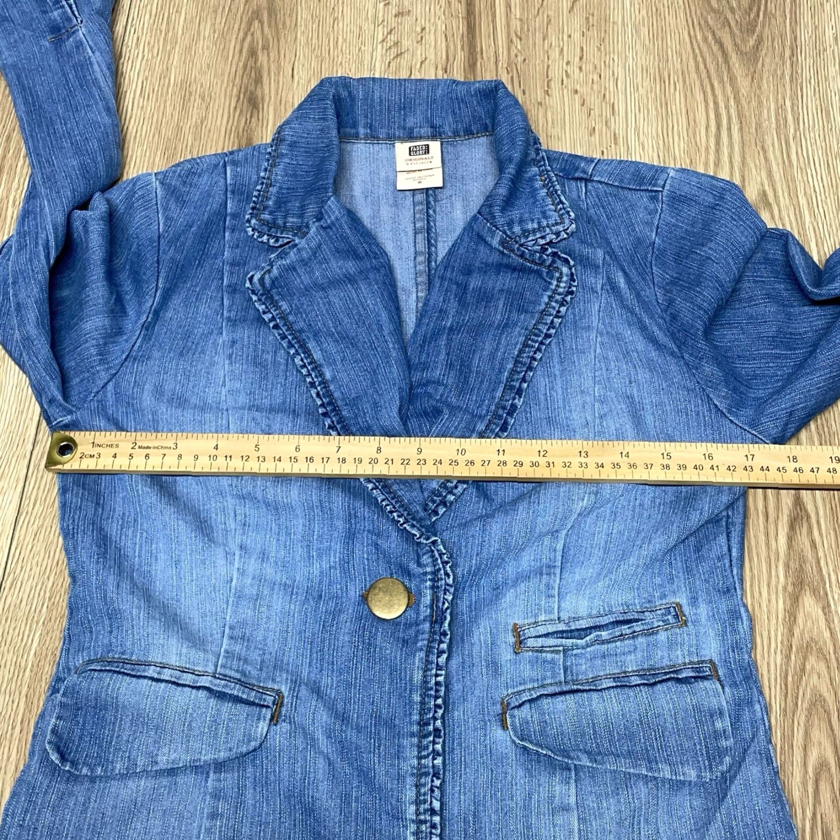 Faded Glory VINTAGE Faded Glory Denim Blazer Women Size 8 Cotton Blend Blue Casual Jacket Size M / US 6-8 / IT 42-44 - 6 Thumbnail