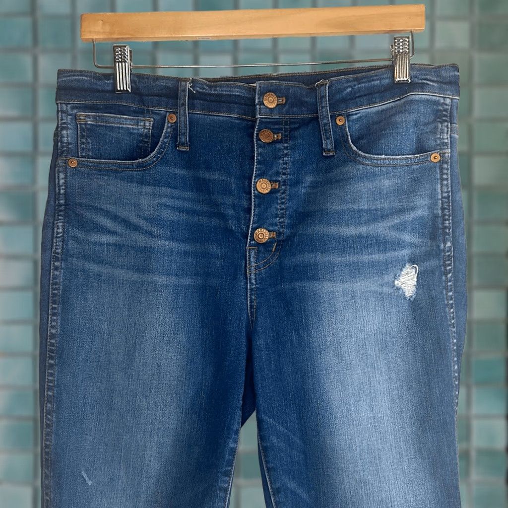 Madewell Madewell Jeans 10” High Rise Skinny Slightly Distressed Button Fly Women 31 Blue Jeans Size 24" / US 00 / IT 34 - 1 Thumbnail