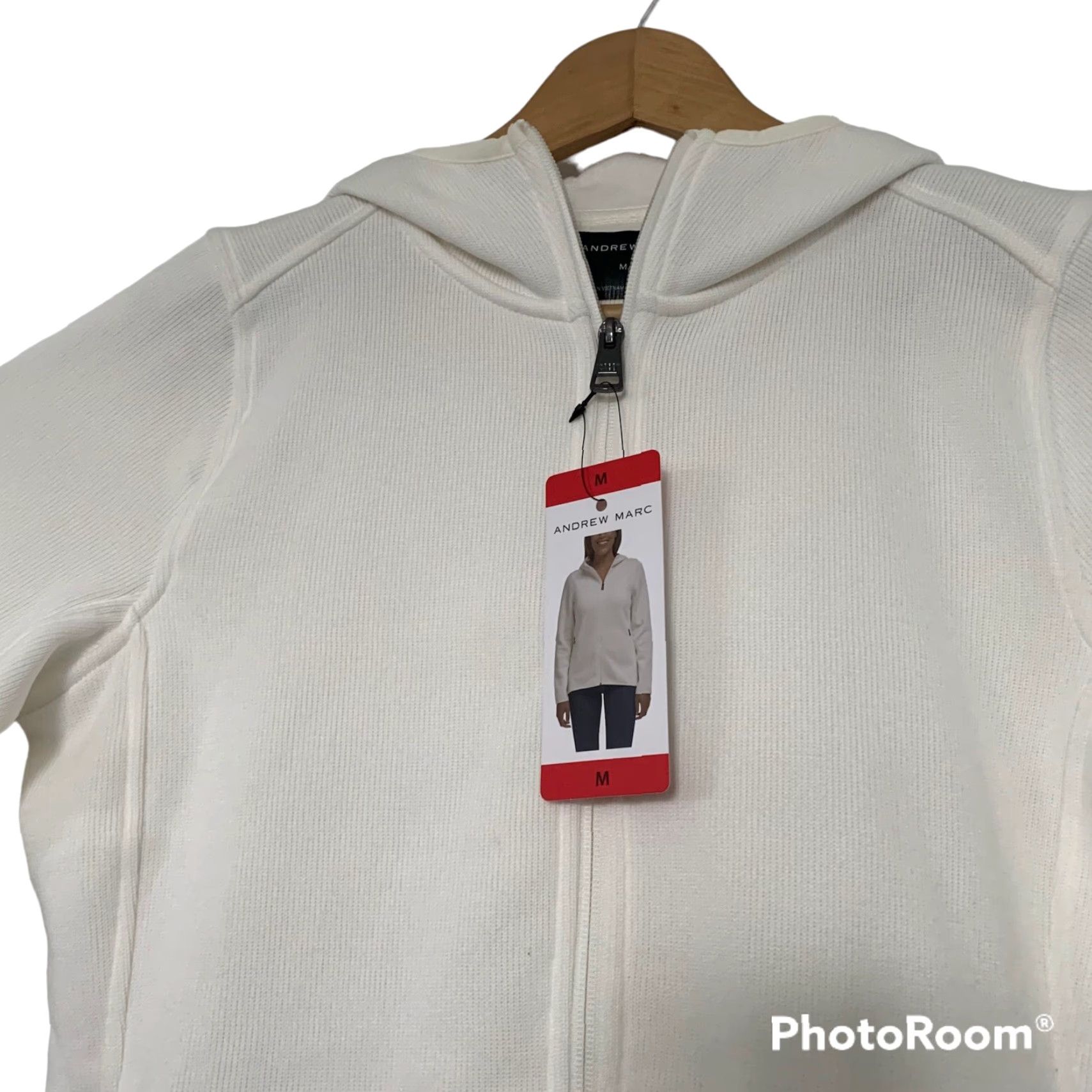 Andrew Marc ANDREW MARC Jacket Women Ivory M Knit Fleece Performance Full Zip Size M / US 6-8 / IT 42-44 - 3 Thumbnail