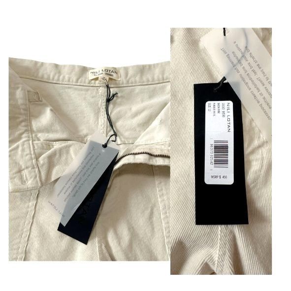Nili Lotan Nili Lotan Shon Corduroy Pants, Winter White, Size 12, New w Size 34" / US 12 / IT 48 - 3 Thumbnail