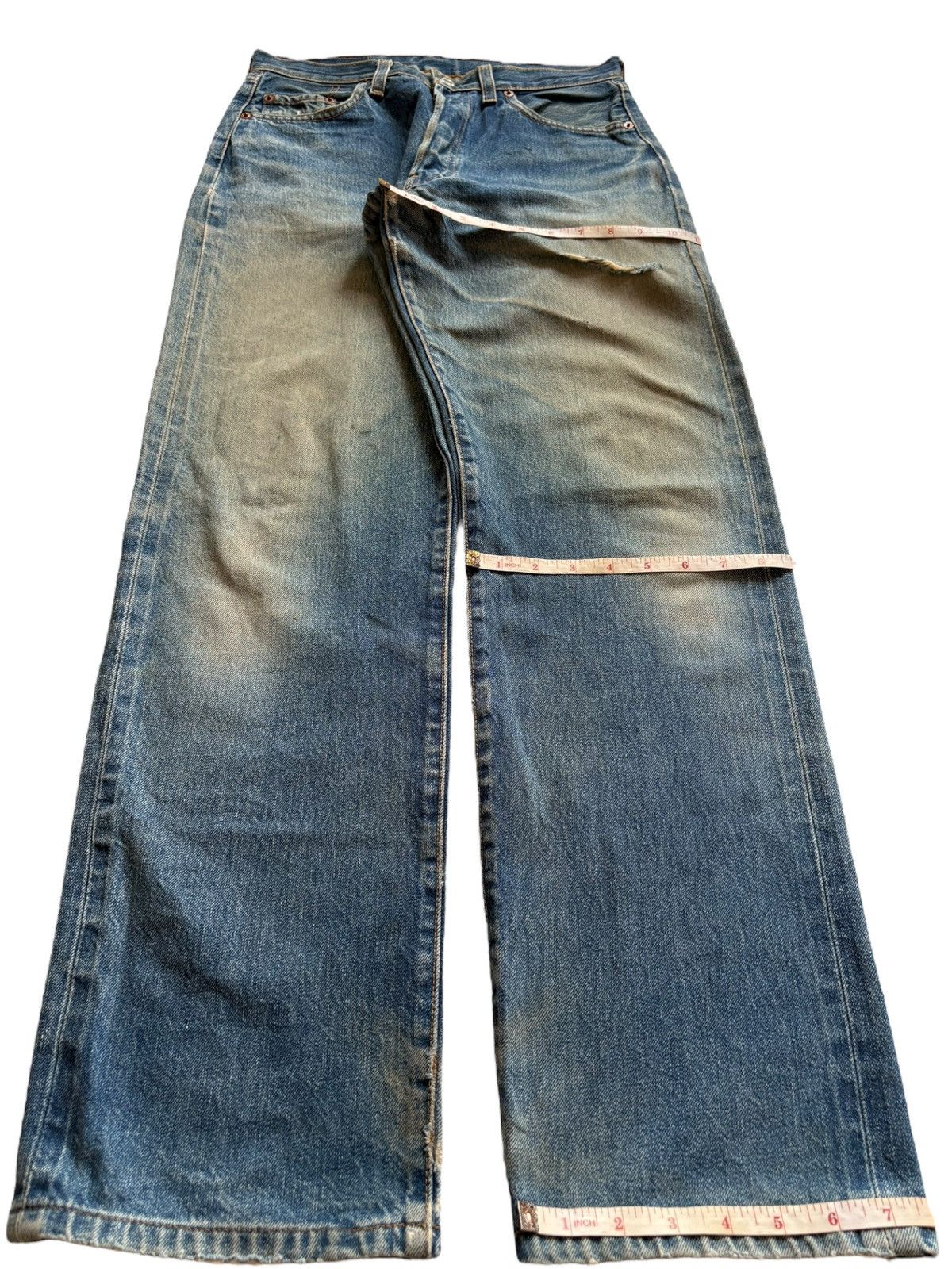 Levi's Vintage 80s Levis 501 Big E Selvedge Loose Jean Button 555 Size US 29 - 16 Thumbnail