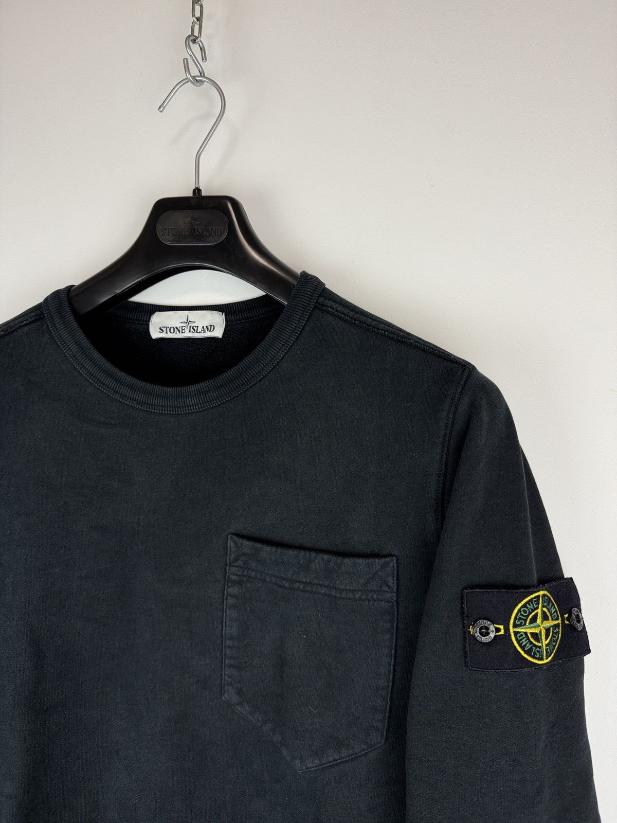 Stone Island Black Stone Island sweatshirt with pocket chest Size US M / EU 48-50 / 2 - 2 Thumbnail