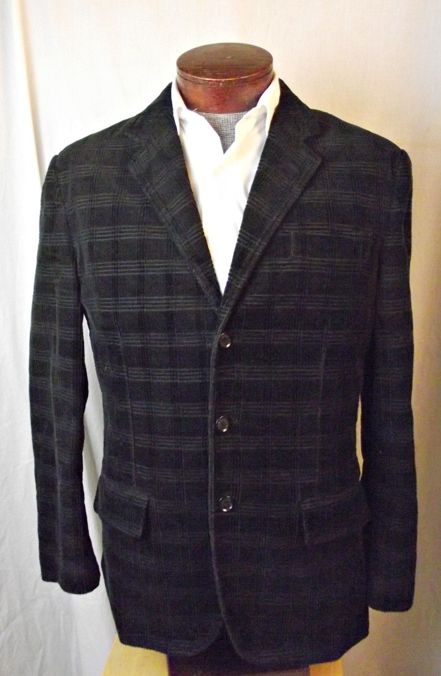 Marc Ecko NEW Mens Textured Corduroy Blazer Black Medium-Large Size 42R - 2 Thumbnail
